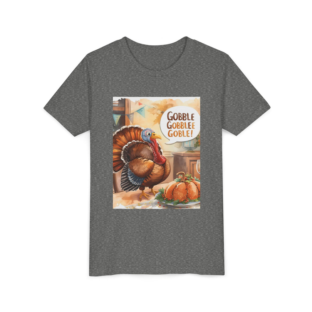 Thanksgiving Turkey Youth Tee, Gobble Gobble Shirt, Kids Thanksgiving Apparel, Fall Celebration Tee, Funny Turkey Shirt