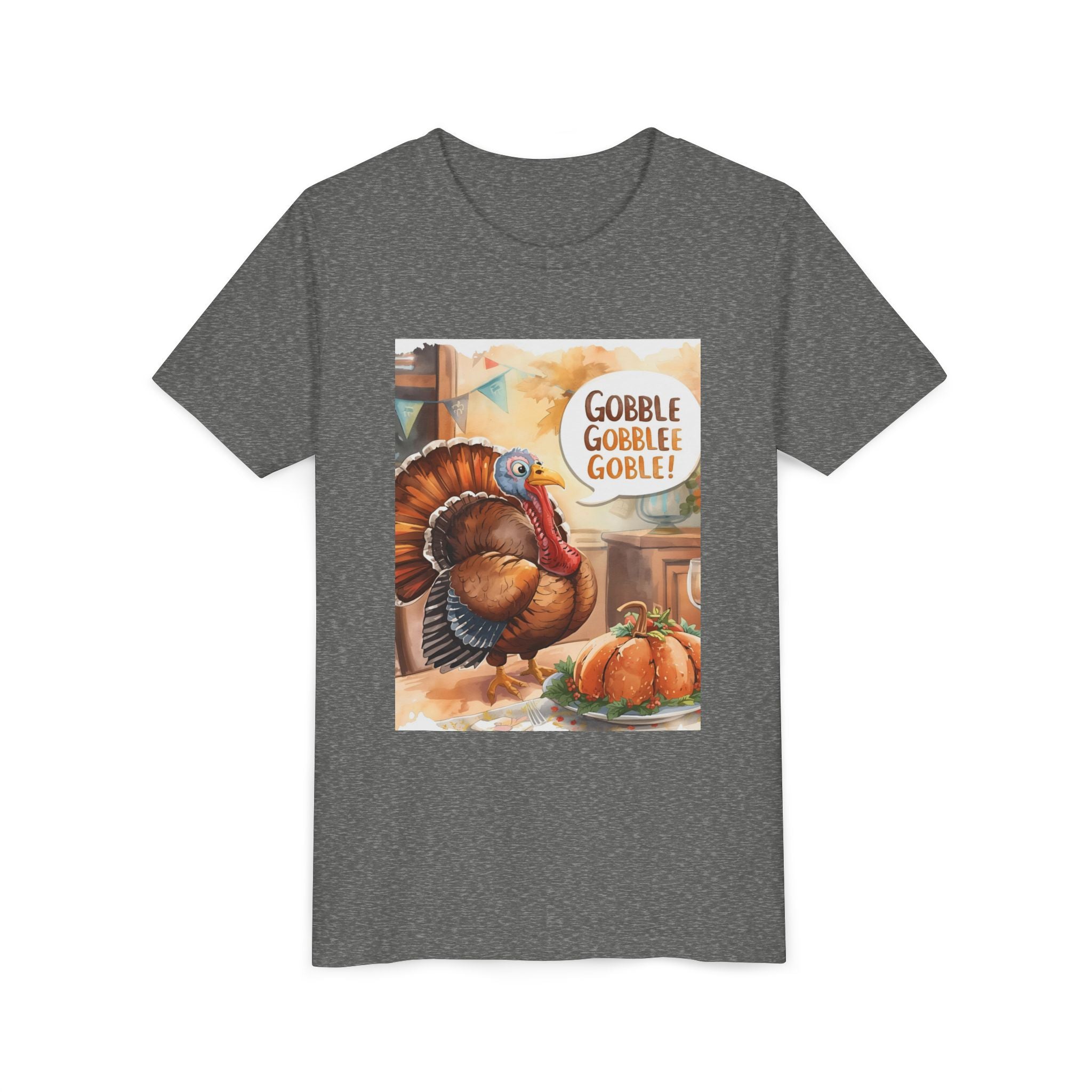 Thanksgiving Turkey Youth Tee, Gobble Gobble Shirt, Kids Thanksgiving Apparel, Fall Celebration Tee, Funny Turkey Shirt