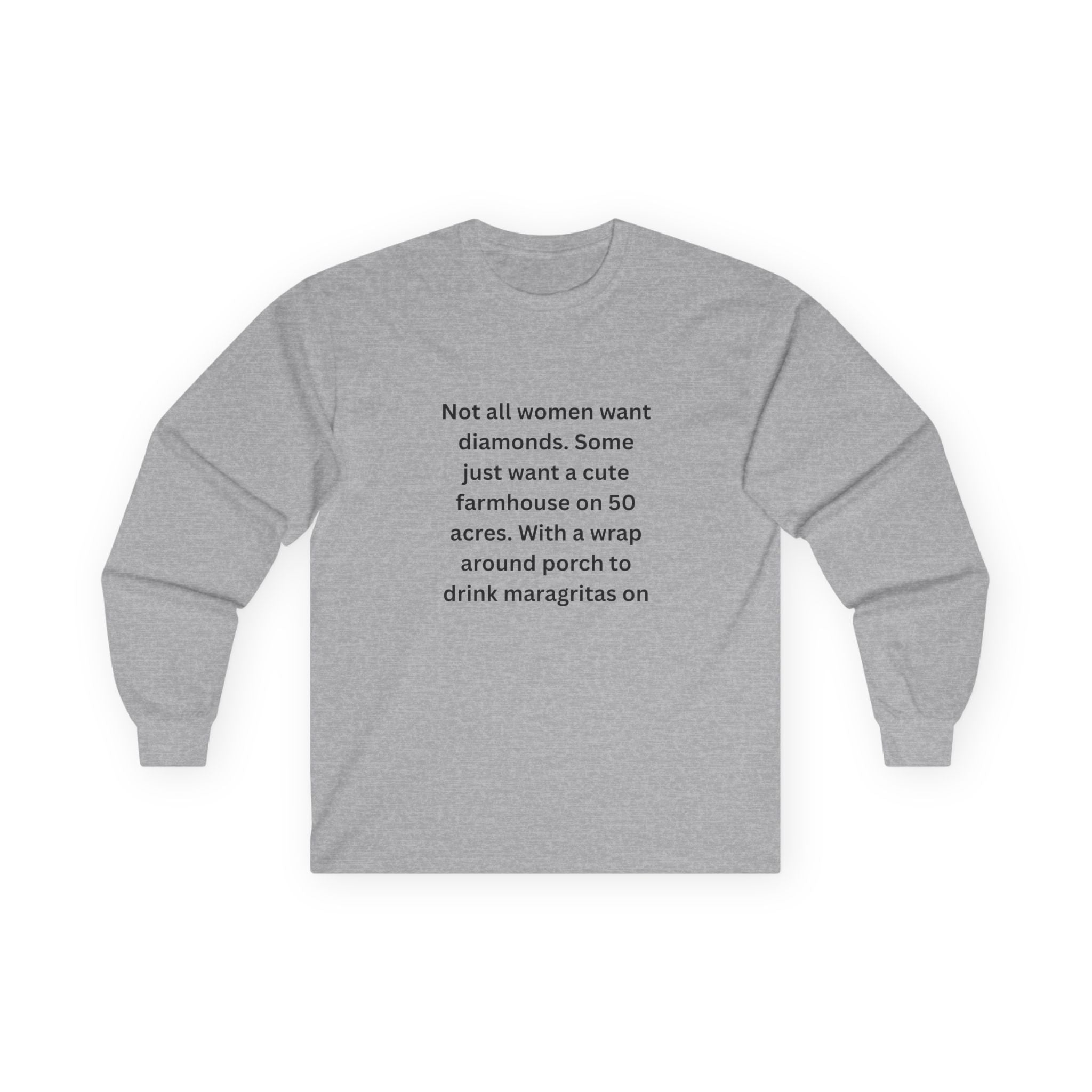 Farmhouse Dreams Long Sleeve Tee - Cute Gift for Women, Relaxed Fit Shirt, Cozy Casual Wear, Farm Life Inspiration, Gift for Her