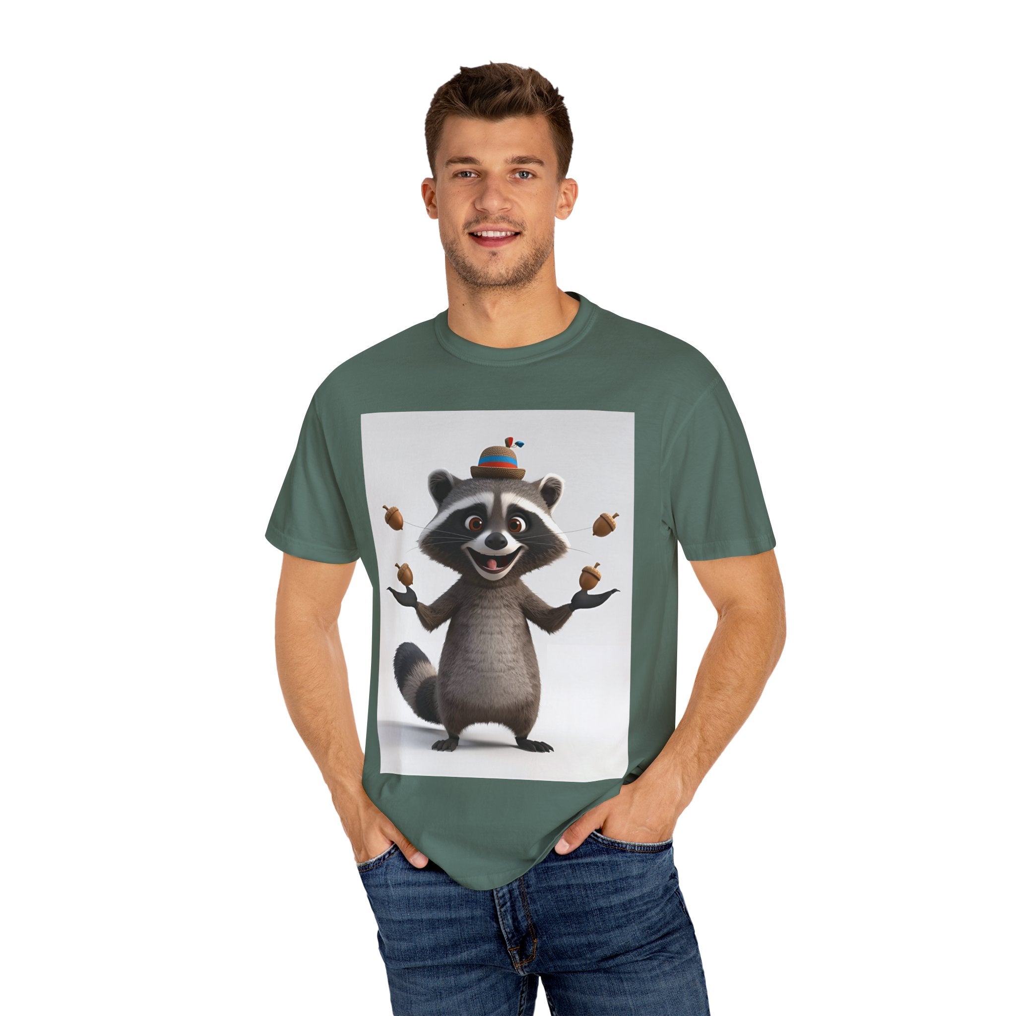 Whimsical Raccoon T-Shirt, Unisex Graphic Tee, Cute Animal Shirt, Fun Gift for Kids and Adults, Quirky Nature Lover Apparel, Party Wear