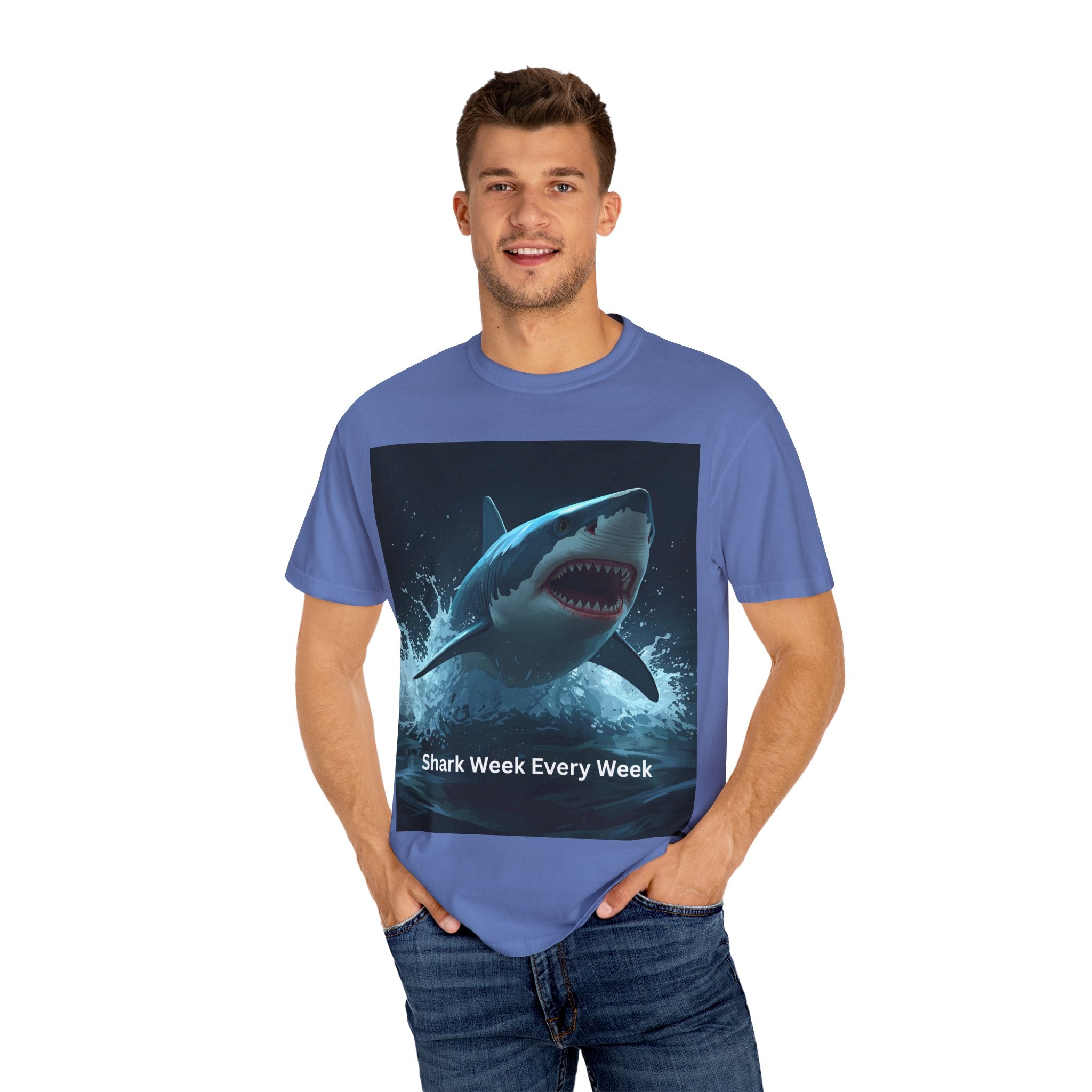 Shark Week Unisex T-Shirt | Fun Ocean Lover Tee, Summer Beachwear, Gift for Shark Fans, Party Outfit, Ocean Conservation Awareness