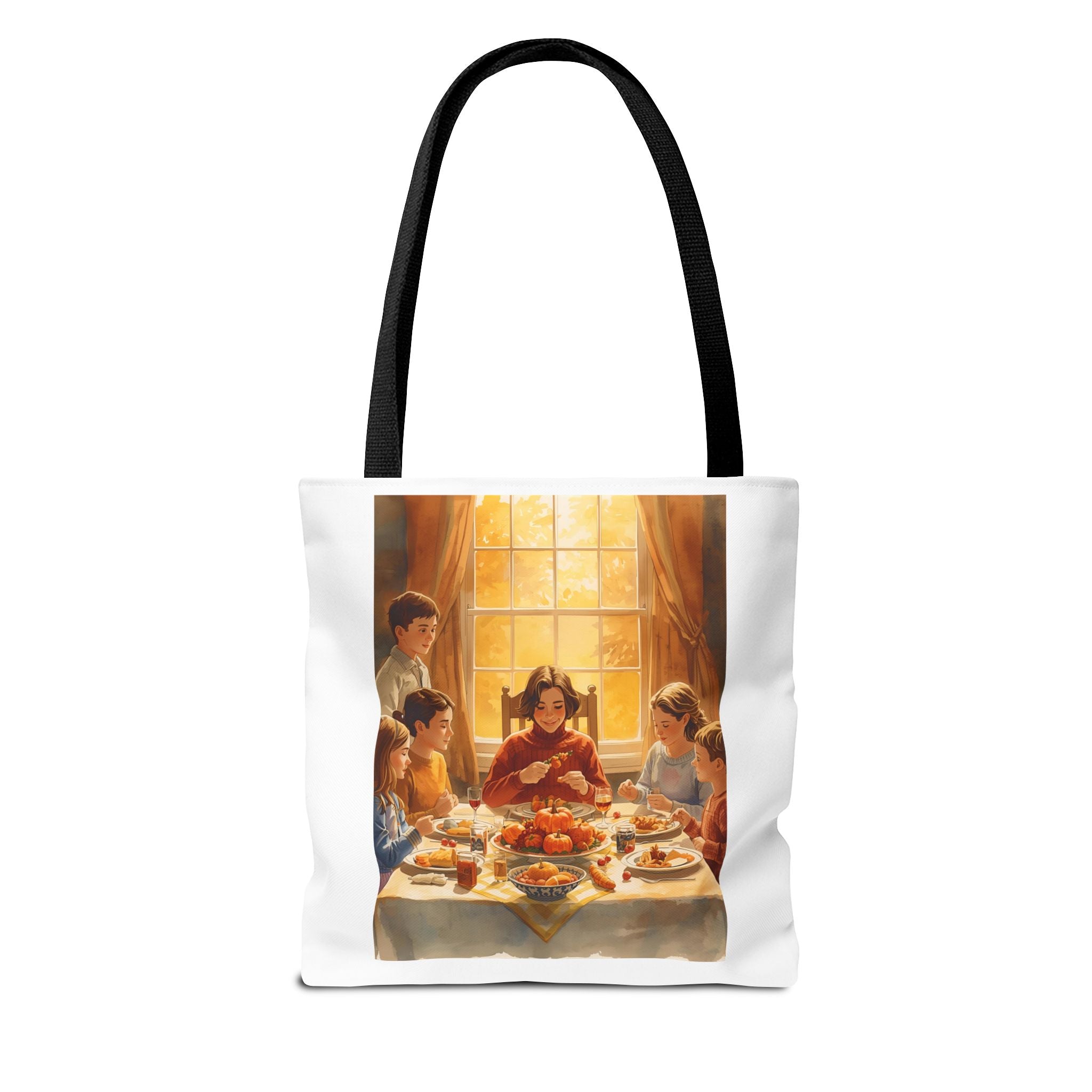 Artistic Family Dinner Tote Bag | Unique AOP Design for Gatherings, Picnics, Gifts, Home Decor, Everyday Use