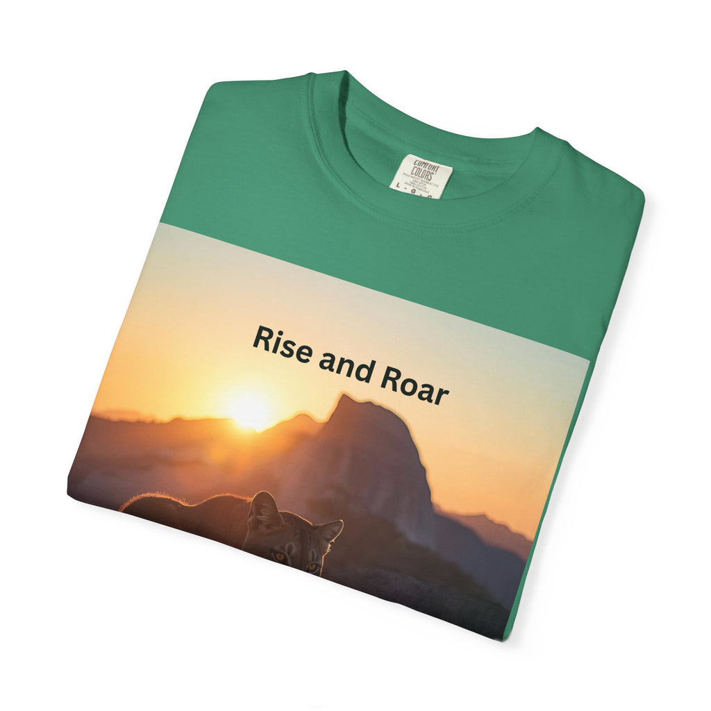 Unisex Nature-Inspired T-Shirt | "Rise and Roar" Graphic Tee, Outdoor Apparel, Gift for Adventurers, Wilderness Lovers, Motivational Shirt