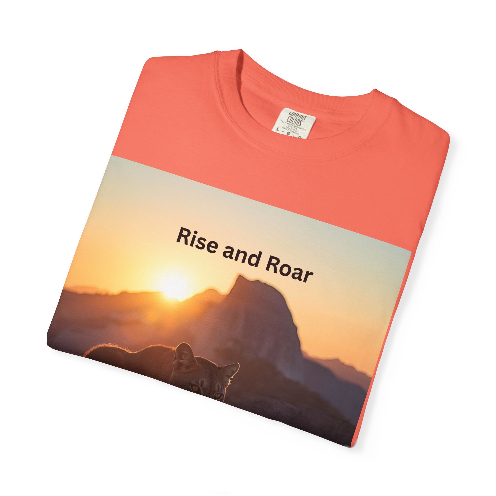 Unisex Nature-Inspired T-Shirt | "Rise and Roar" Graphic Tee, Outdoor Apparel, Gift for Adventurers, Wilderness Lovers, Motivational Shirt