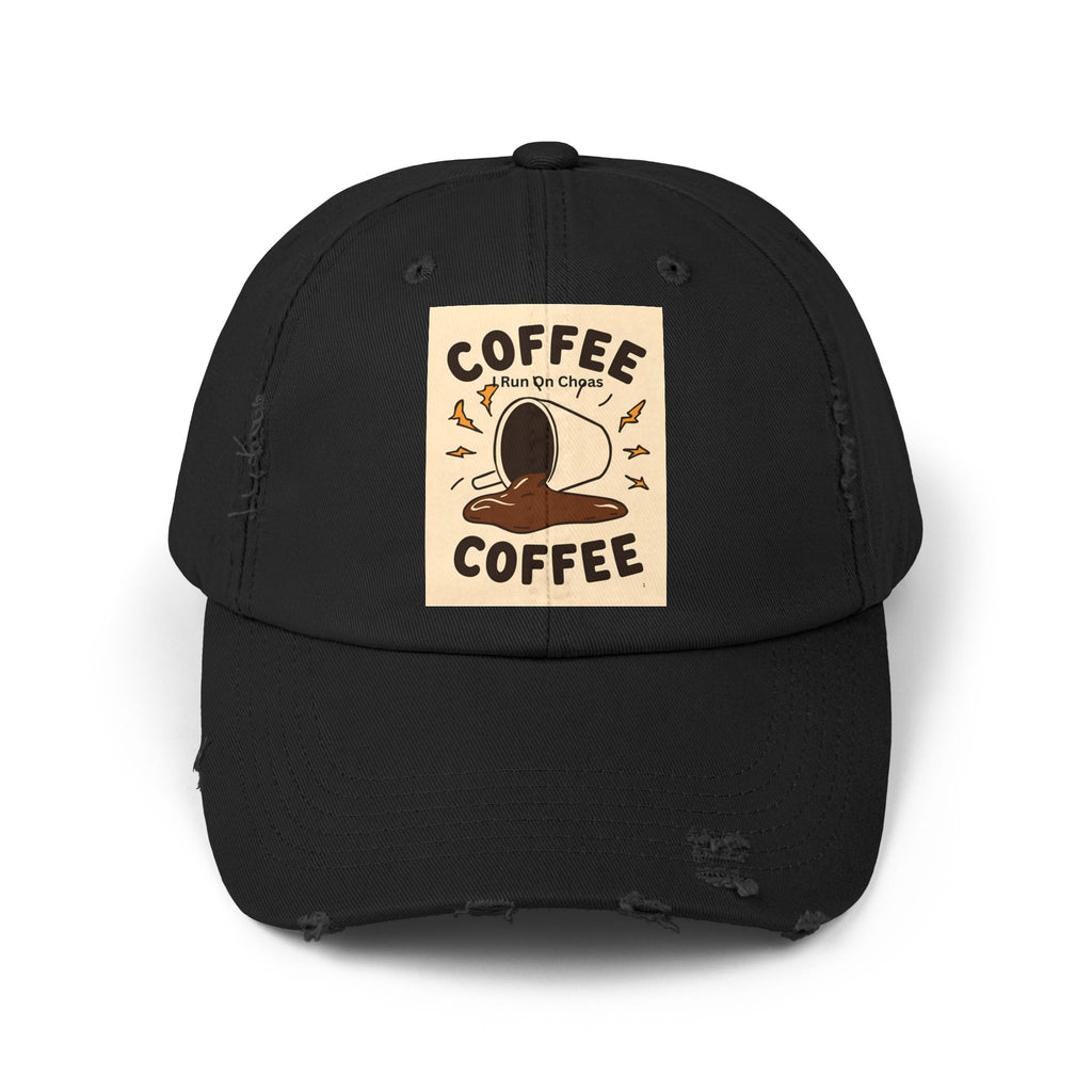 Coffee Coffee Unisex Distressed Cap