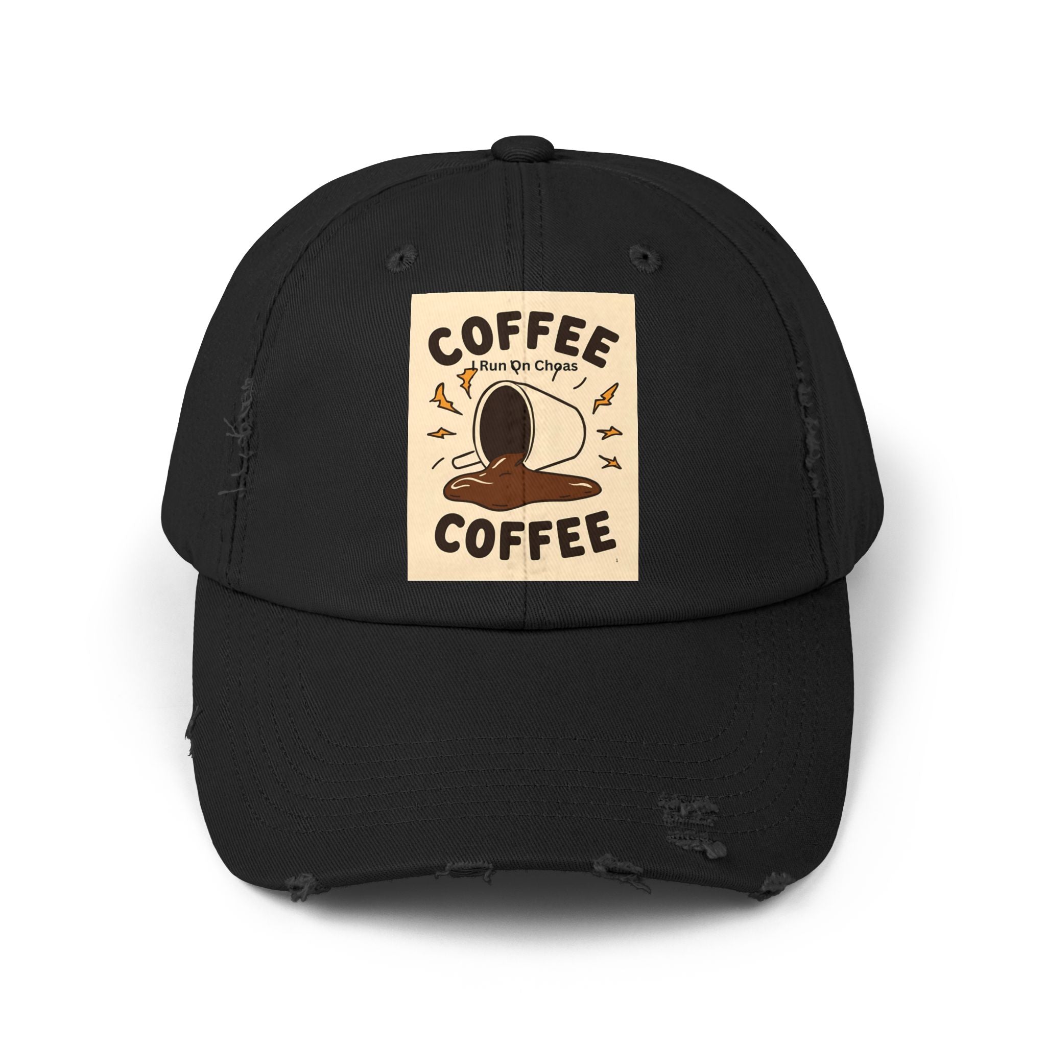 Coffee Coffee Unisex Distressed Cap