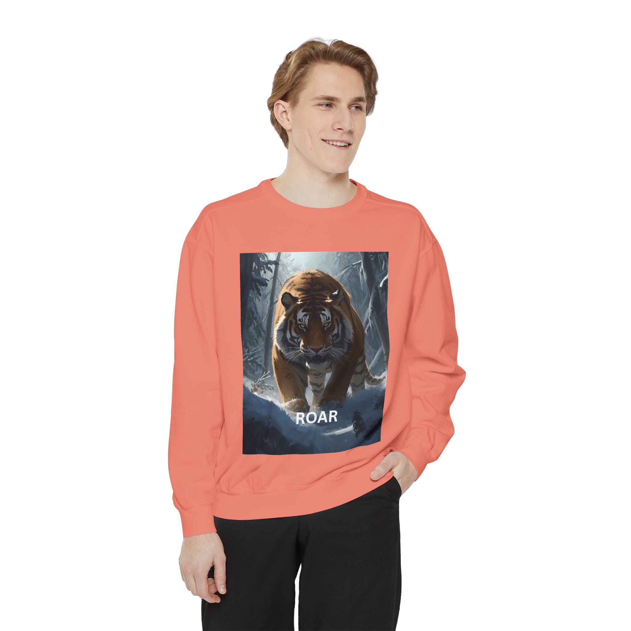 Tiger Roar Snow Unisex Garment-Dyed Sweatshirt