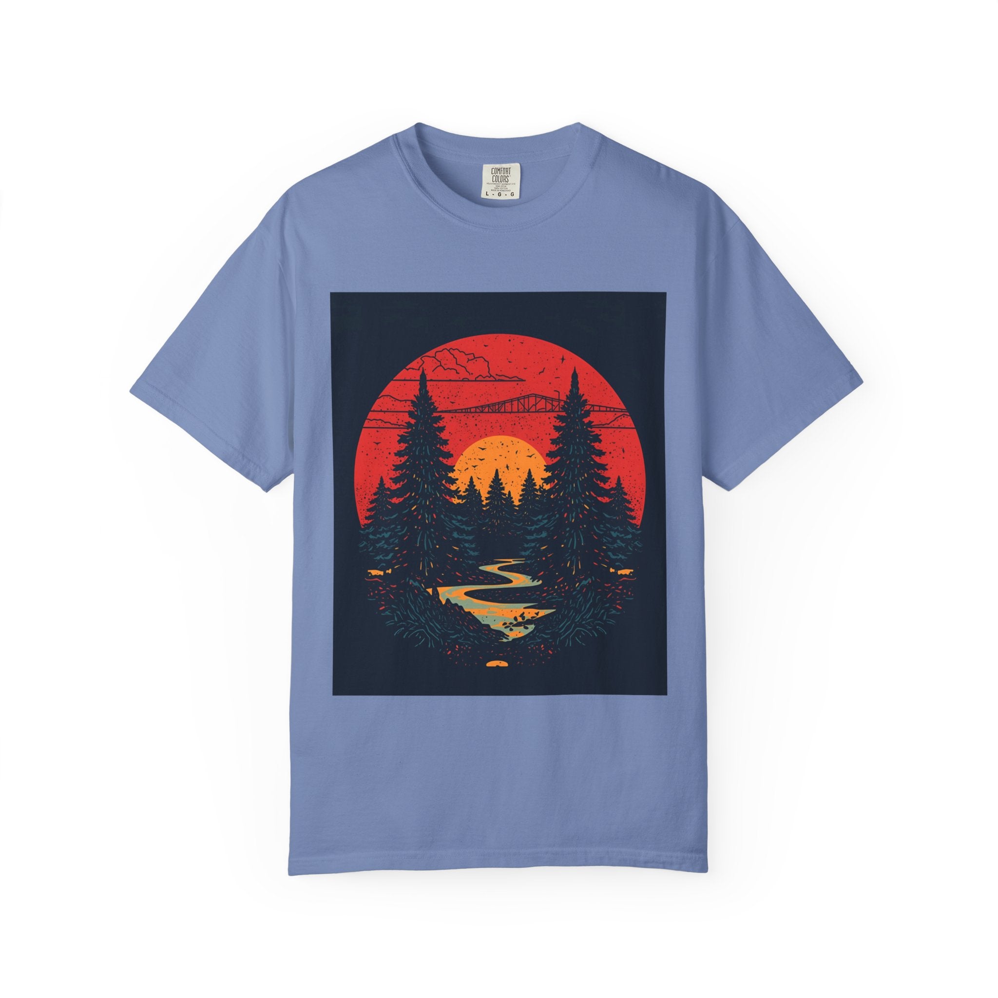 Nature Sunset Unisex T-shirt, Outdoor Adventure Tee, Camping Shirt, Hiking Gear, Mens and Womens Apparel