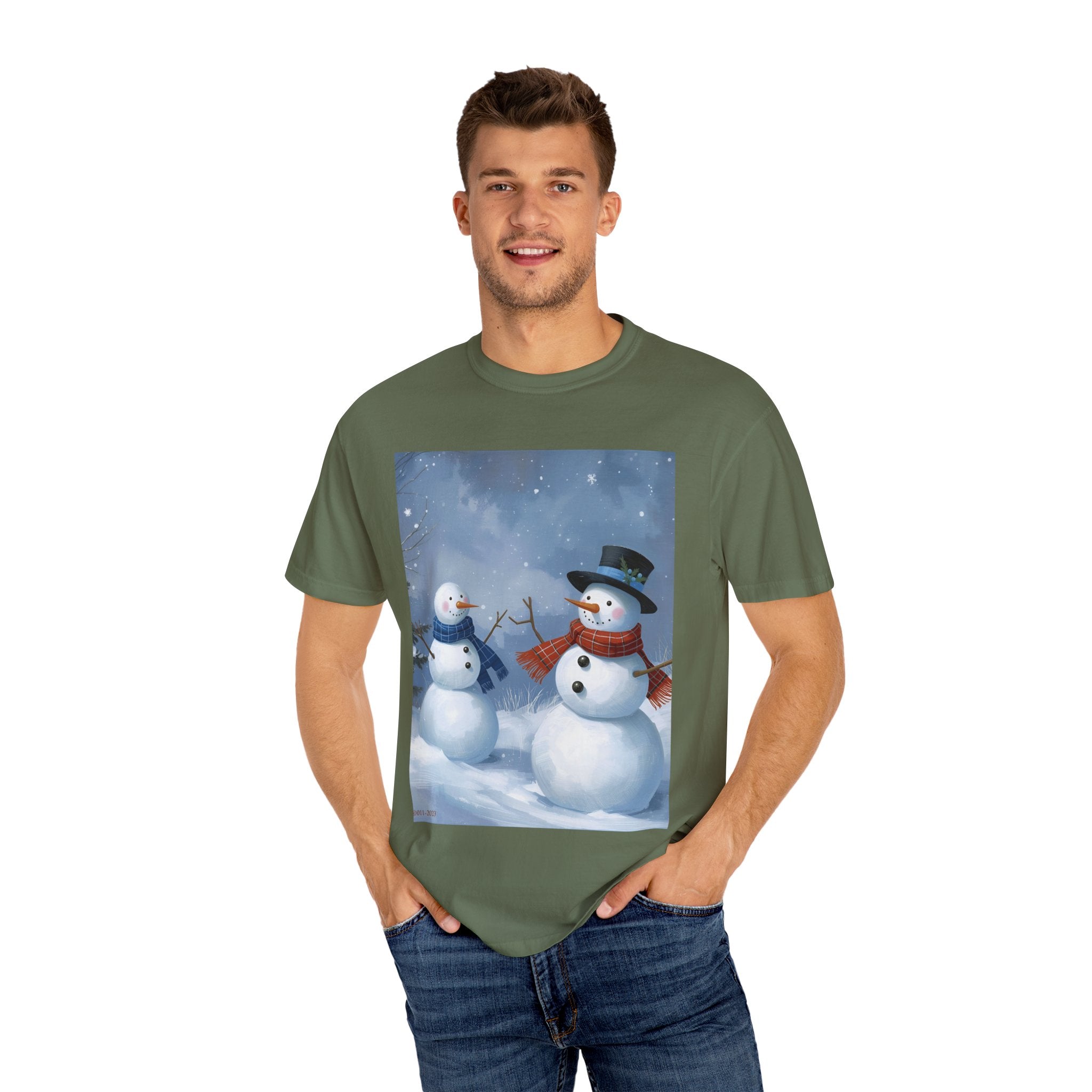 Christmas Snowman Family T-Shirt, Holiday Gift, Cozy Tee, Unisex Snowman Shirt, Festive Apparel, Winter Celebration Wear