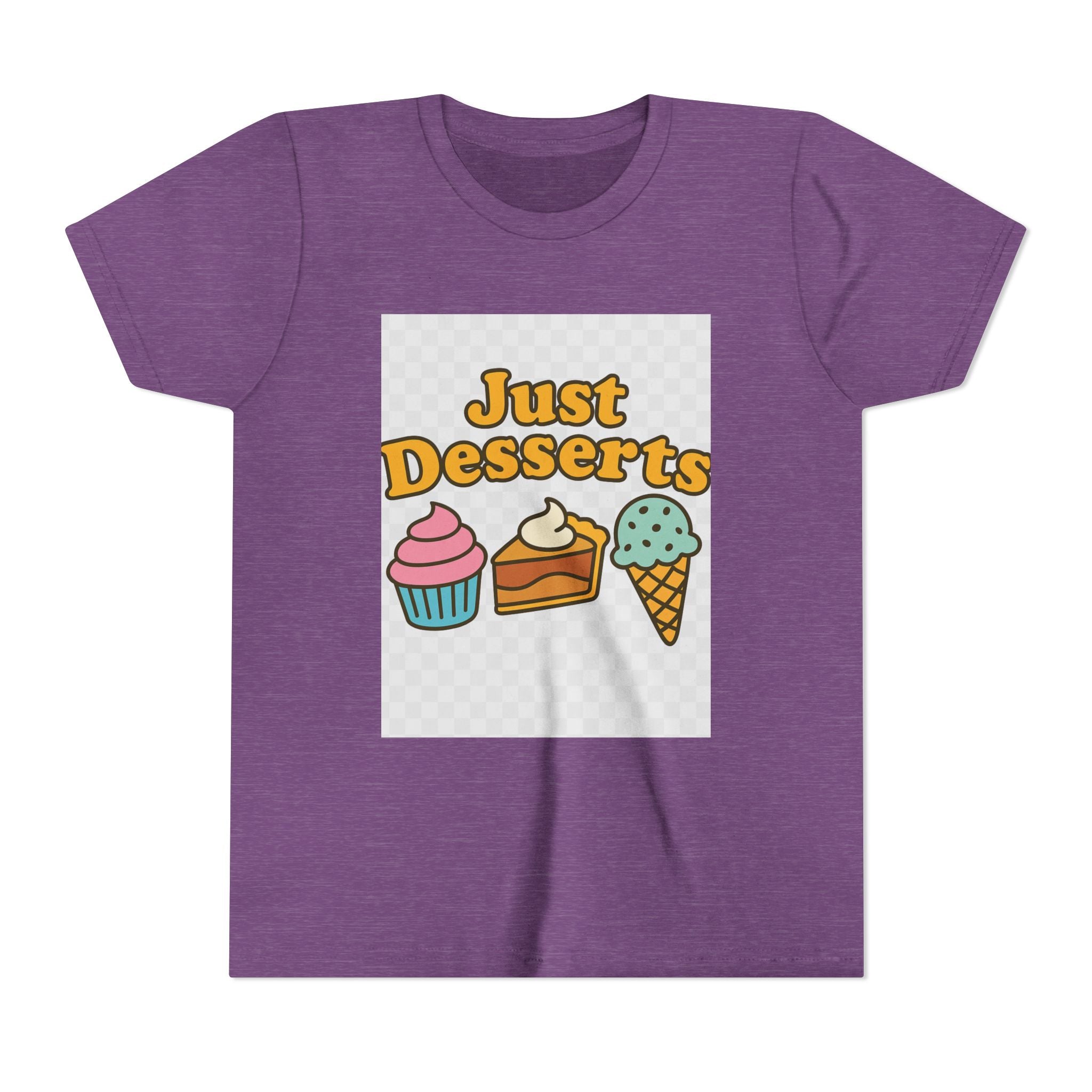 Youth Short Sleeve Tee - Just Desserts Ice Cream and Cupcake Graphic T-Shirt