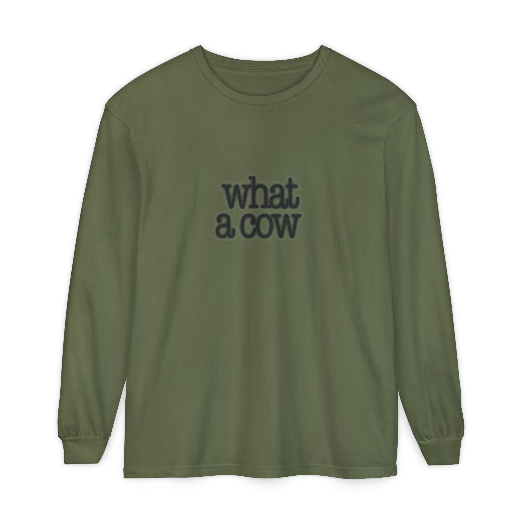 What A Cow Unisex Garment-dyed Long Sleeve T-Shirt