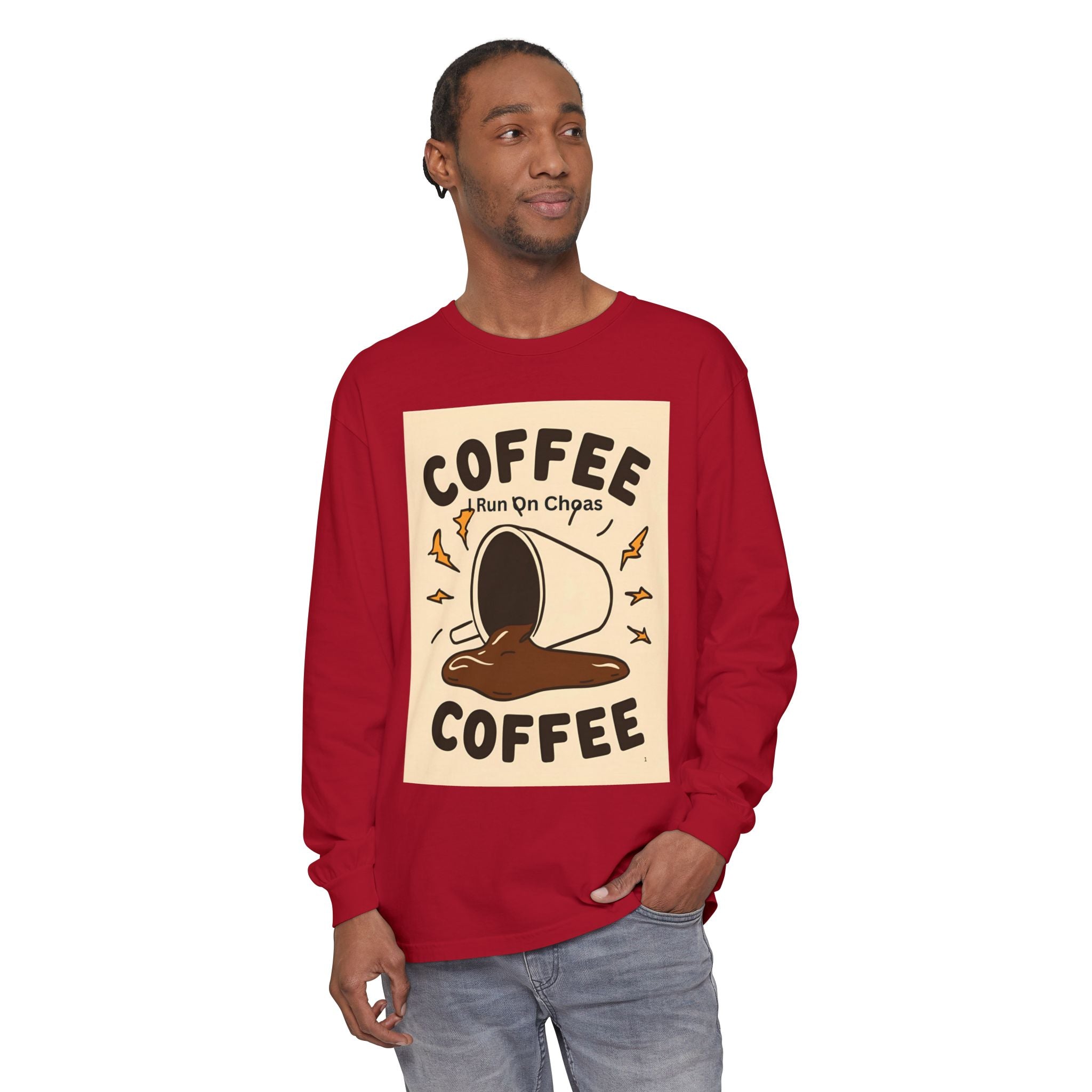 Coffee Coffee Unisex Garment-dyed Long Sleeve T-Shirt