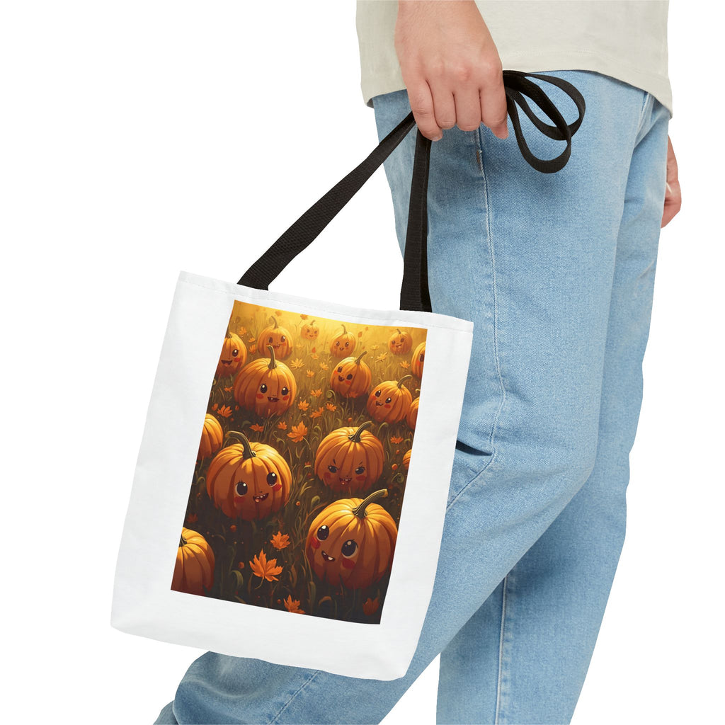 Happy Halloween Pumpkin Tote Bag, Halloween Shopping Bag, Fall Accessory, Eco-Friendly Tote, Cute Pumpkin Art Bag