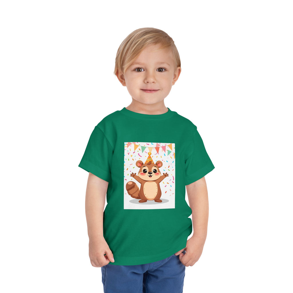 Party Animal With Squirl Toddler Short Sleeve Tee