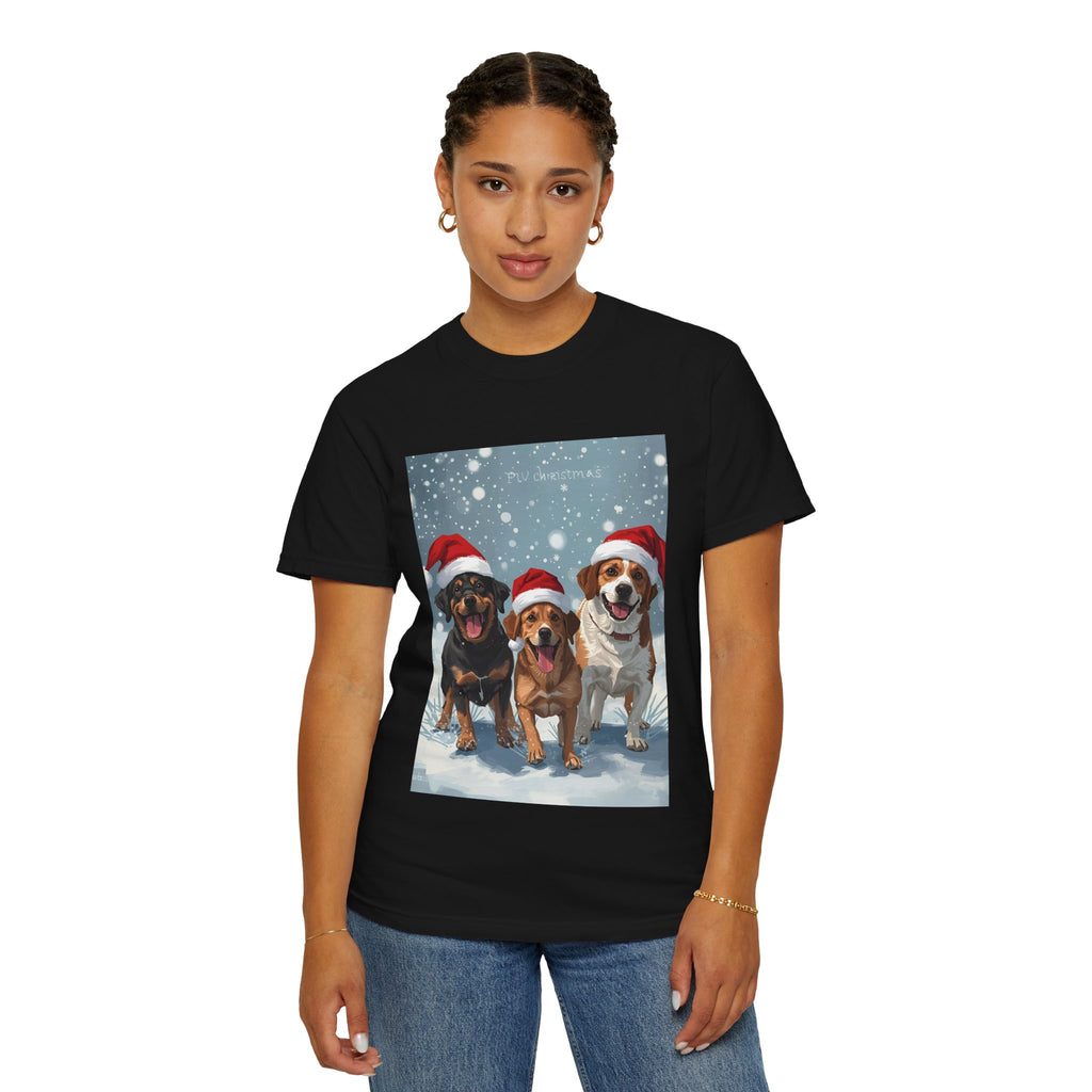 Cute Festive Christmas Dog Lover T-Shirt, Cute Holiday Shirt, Unisex Christmas Apparel, Gift for Pet Owners, Winter Celebration Tee