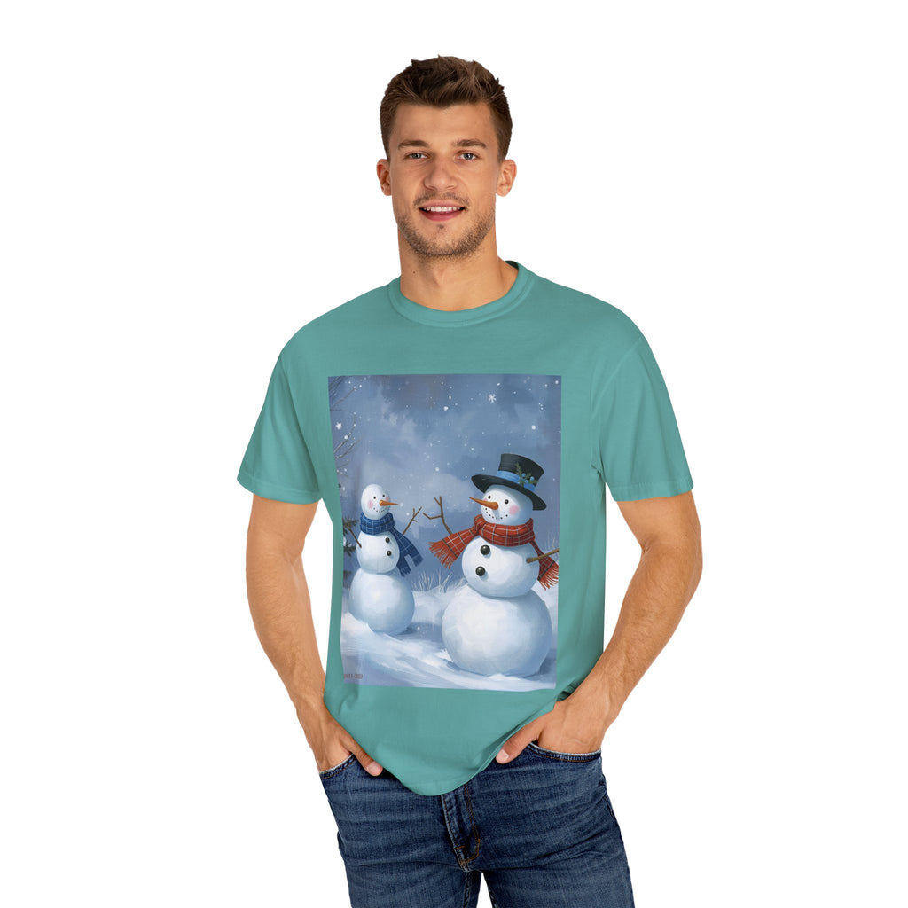 Christmas Snowman Family T-Shirt, Holiday Gift, Cozy Tee, Unisex Snowman Shirt, Festive Apparel, Winter Celebration Wear
