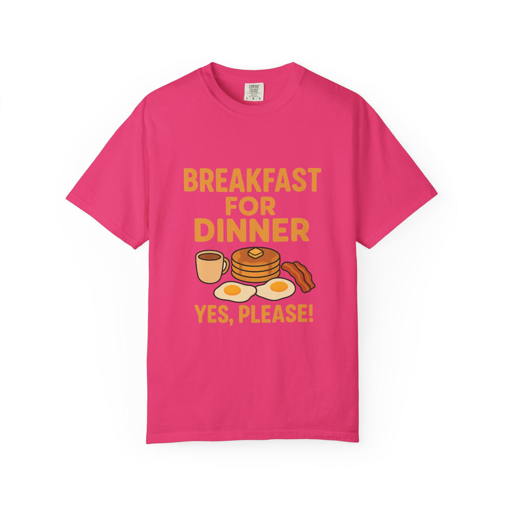 Whimsical Breakfast For Dinner T-Shirt, Foodie Gift, Funny Dinner Shirt, Comfort Wear, Casual Tee for Food Lovers