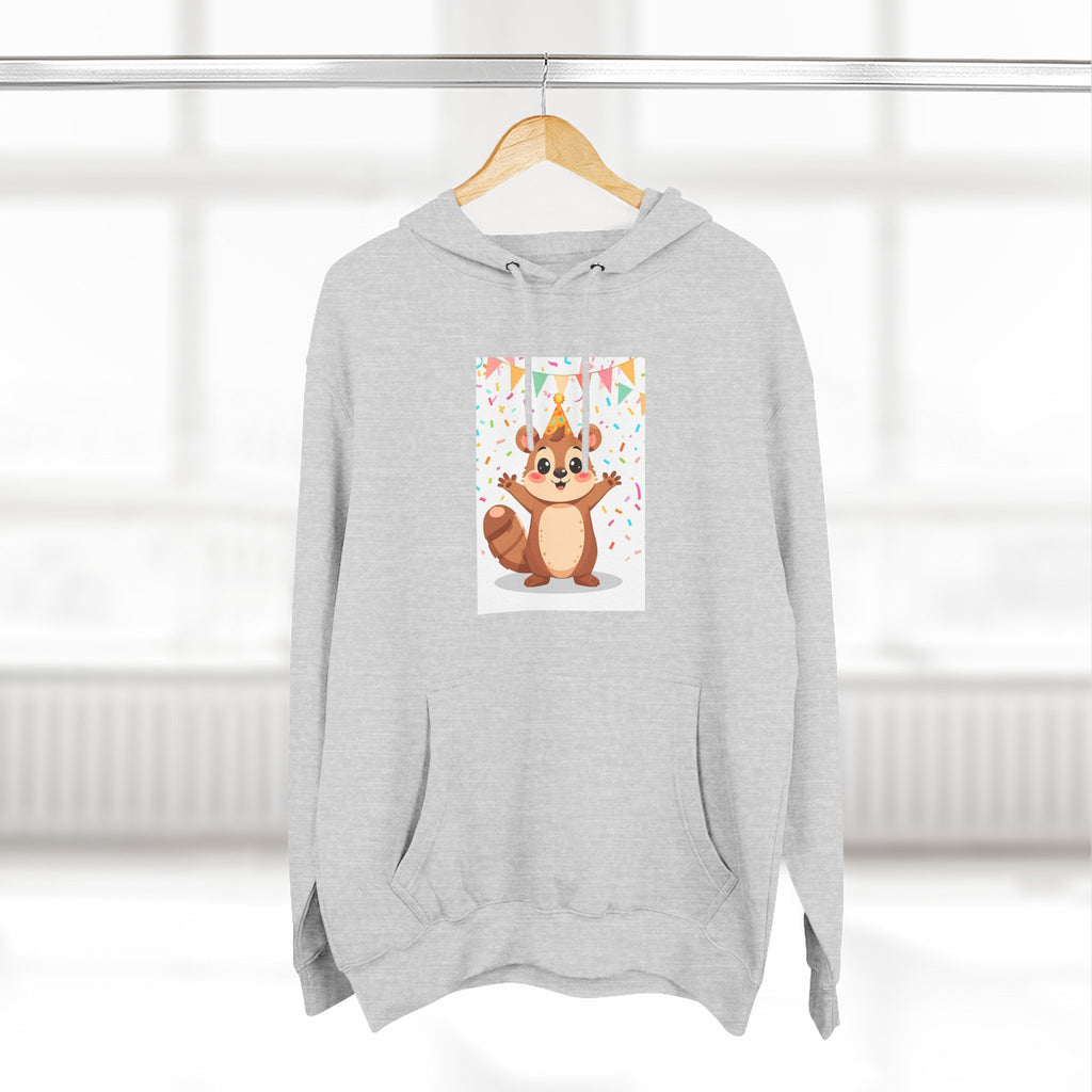 Party Animal With Squirl Three-Panel Fleece Hoodie