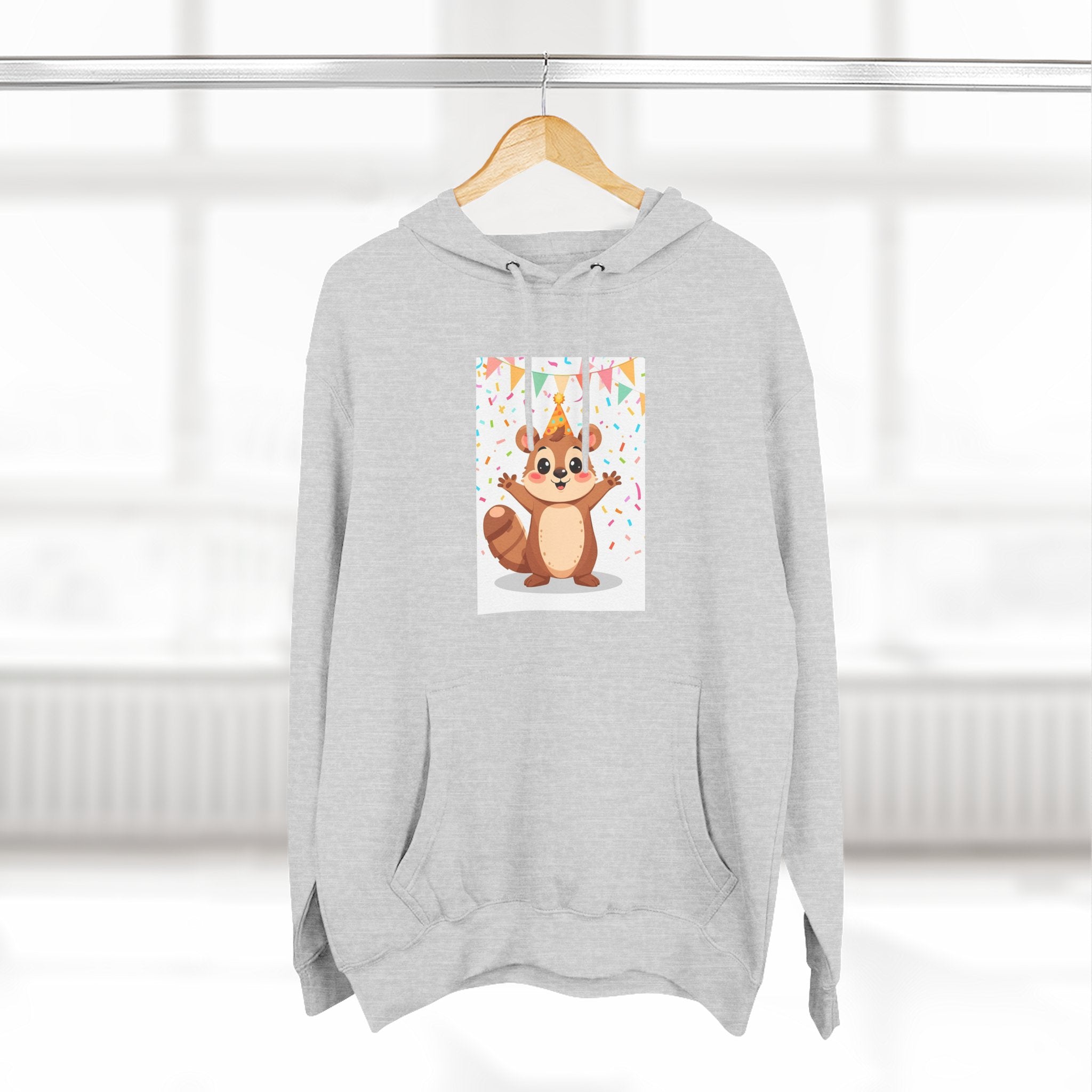 Party Animal With Squirl Three-Panel Fleece Hoodie