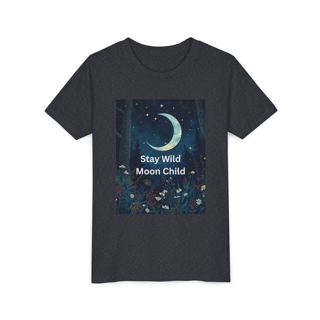 Stay Wild Moon Child Youth Tee - Adventure Tee, Nature Inspired Shirt, Cute Kids Clothing, Gift for Young Explorers, Eco-Friendly Tee