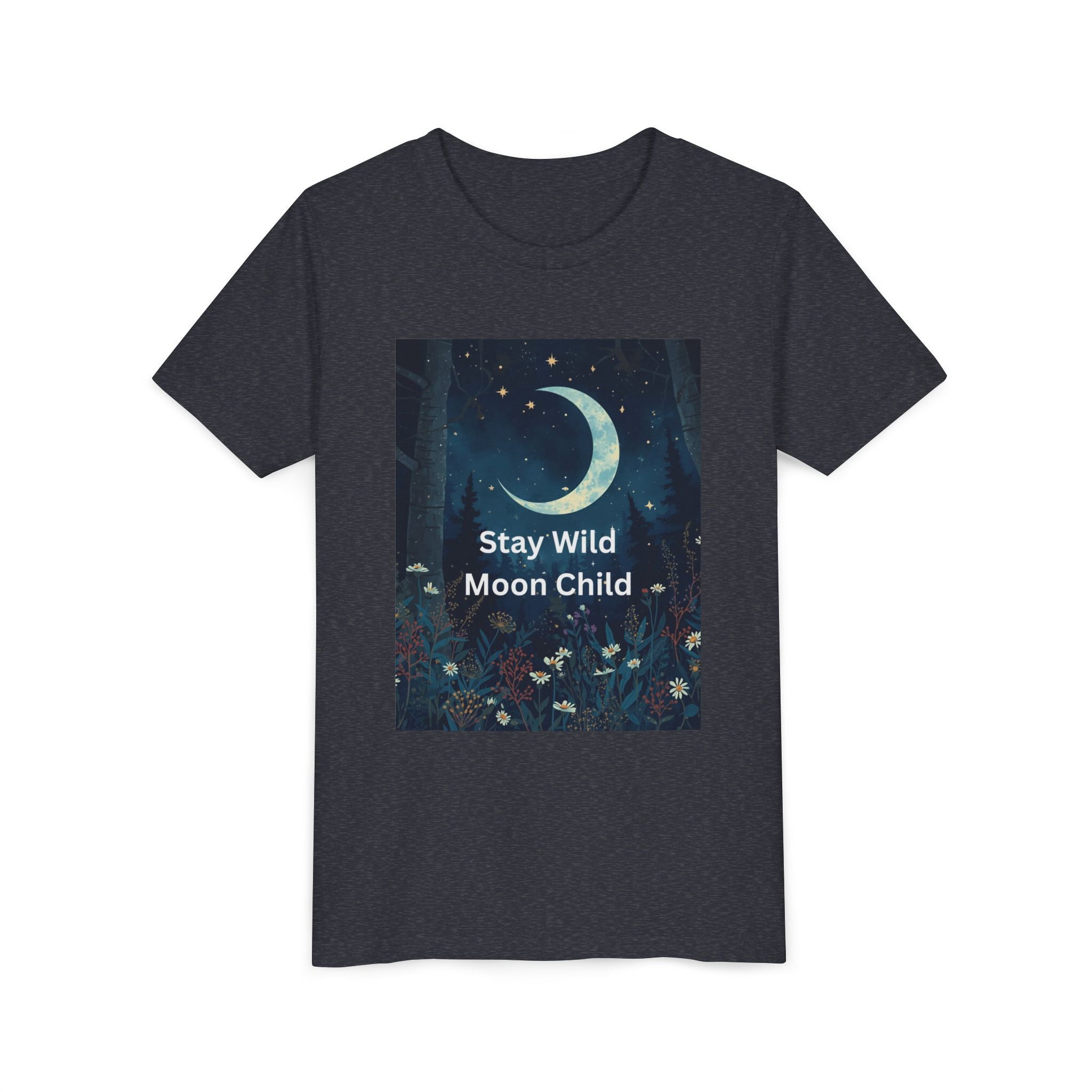 Stay Wild Moon Child Youth Tee - Adventure Tee, Nature Inspired Shirt, Cute Kids Clothing, Gift for Young Explorers, Eco-Friendly Tee