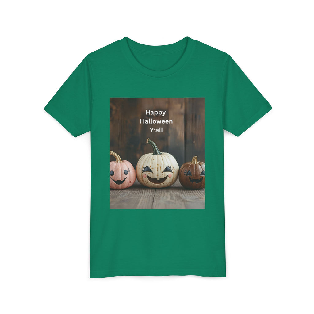 Happy Halloween Youth Tee, Kids Halloween Shirt, Pumpkin T-Shirt, Fall Festival Apparel, Trick or Treat Wear, Spooky Season Top