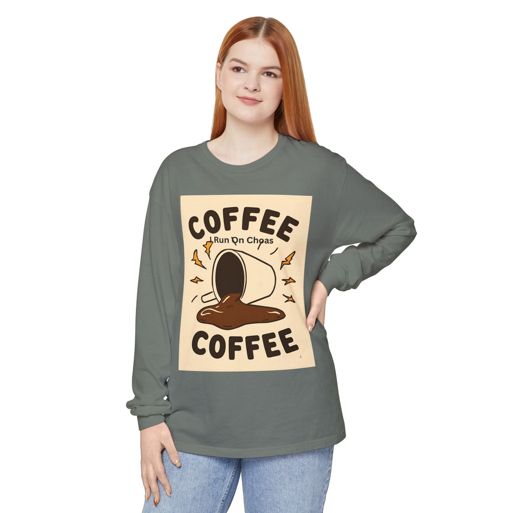 Coffee Coffee Unisex Garment-dyed Long Sleeve T-Shirt