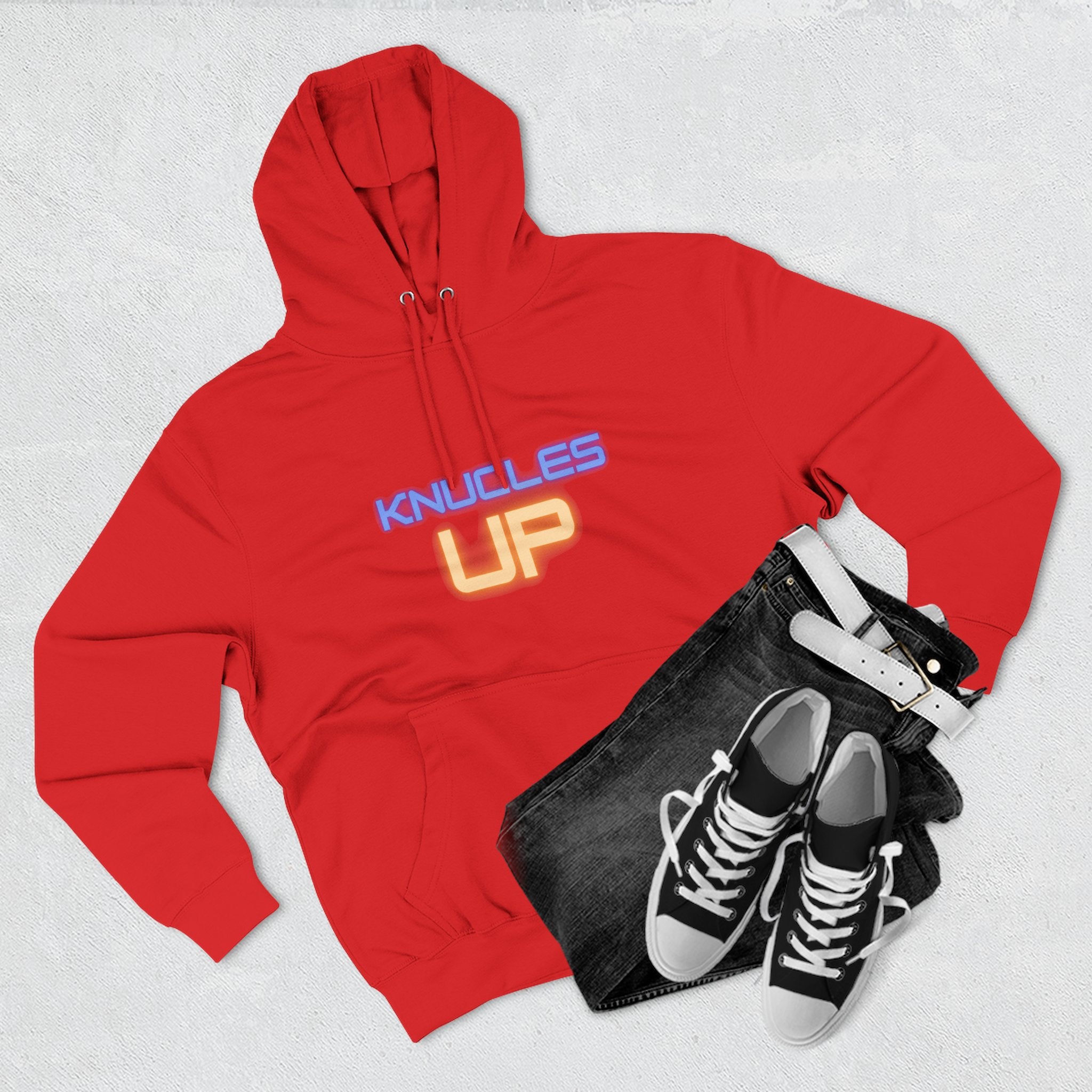 Knuckles Up Fleece Hoodie - Cozy Streetwear for Everyday Adventure, Gift for Him, Her, Cool Casual Attire, Relaxed Vibe