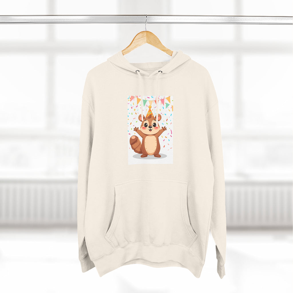 Party Animal With Squirl Three-Panel Fleece Hoodie