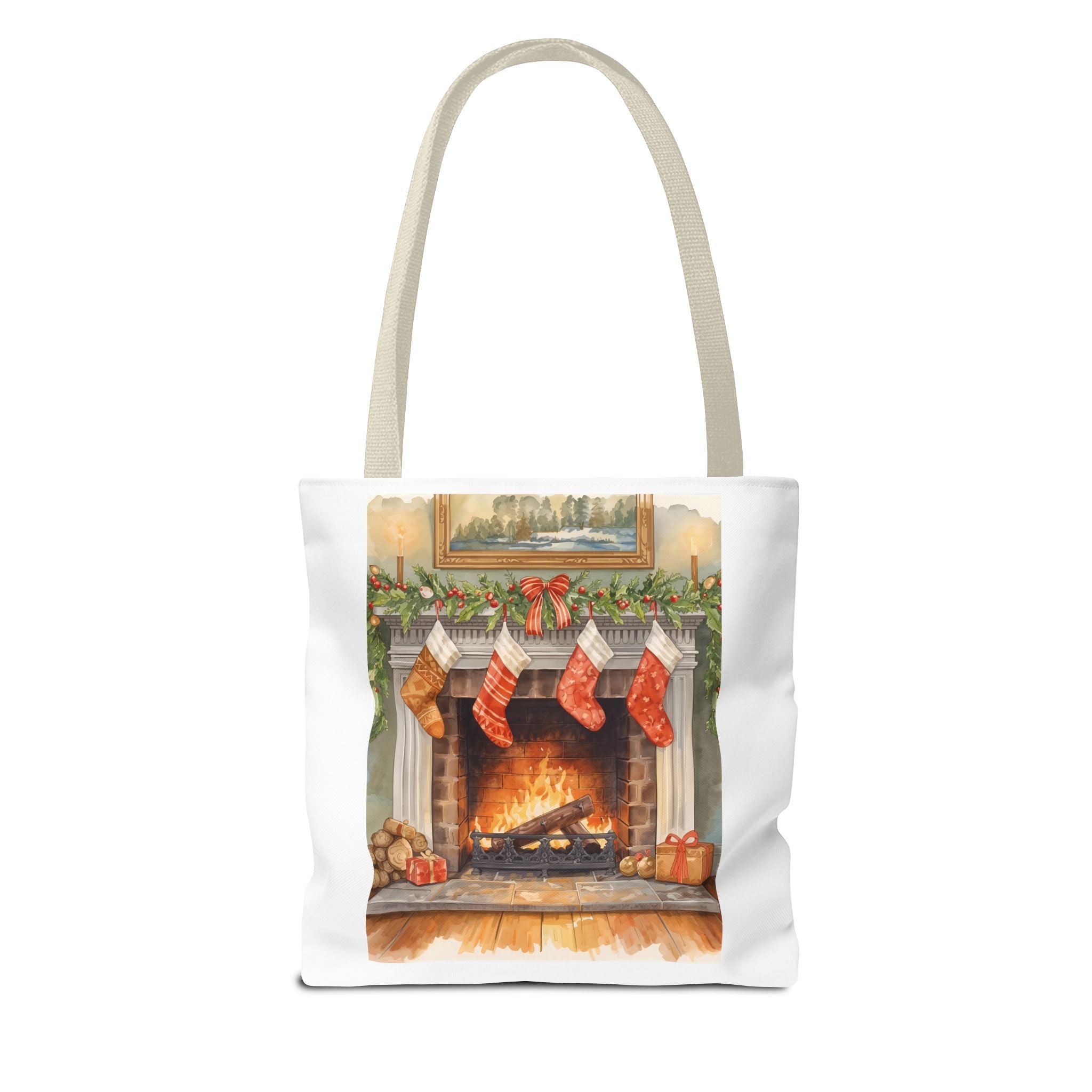 Christmas Stocking Fireplace Tote Bag (AOP)