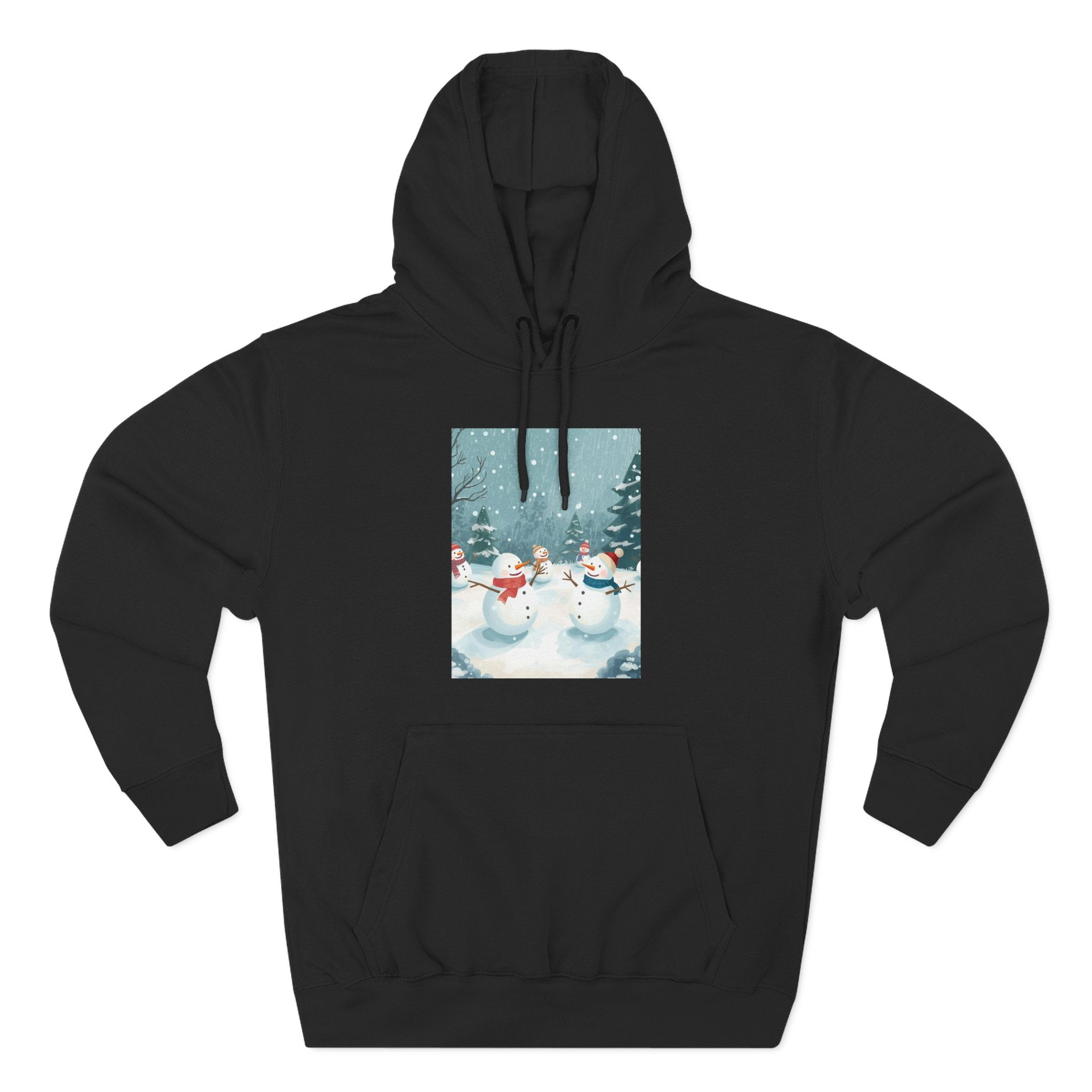 Cozy Snowman Hoodie, Winter Apparel, Holiday Gift, Christmas, Fleece Hoodie, Seasonal Style, Cold Weather Wear