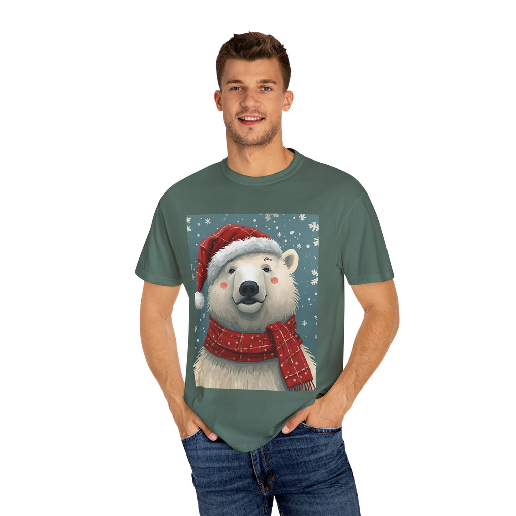 Festive Polar Bear T-Shirt, Christmas Tee, Winter Apparel, Holiday Shirt, Gift Idea, Unisex Graphic Tee
