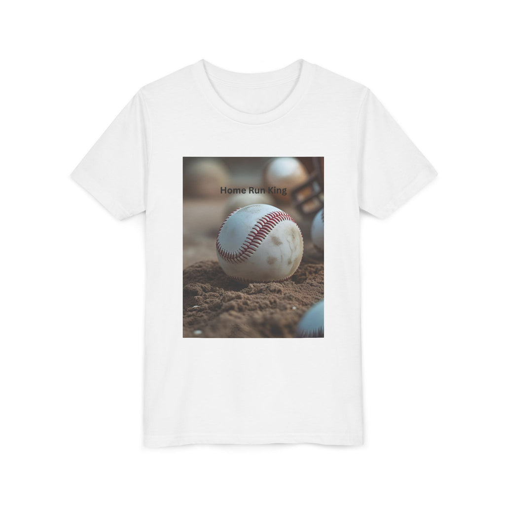 Home Run King Youth Tee, Baseball Shirt, Kids Sports Apparel, Gift for Young Athletes, Perfect for Birthdays, Sports Events, Team Spirit