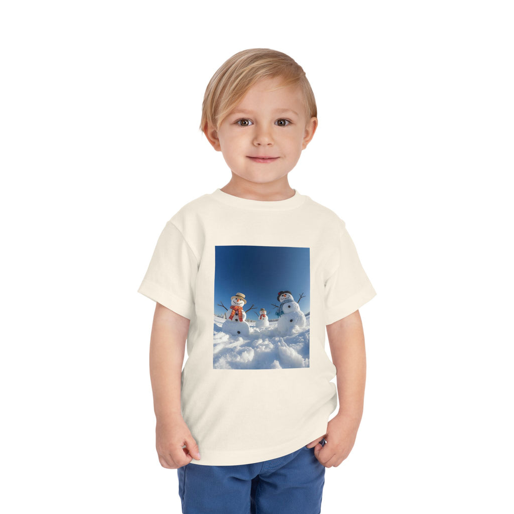 Festive Christmas Snowman Family Toddler Short Sleeve Tee