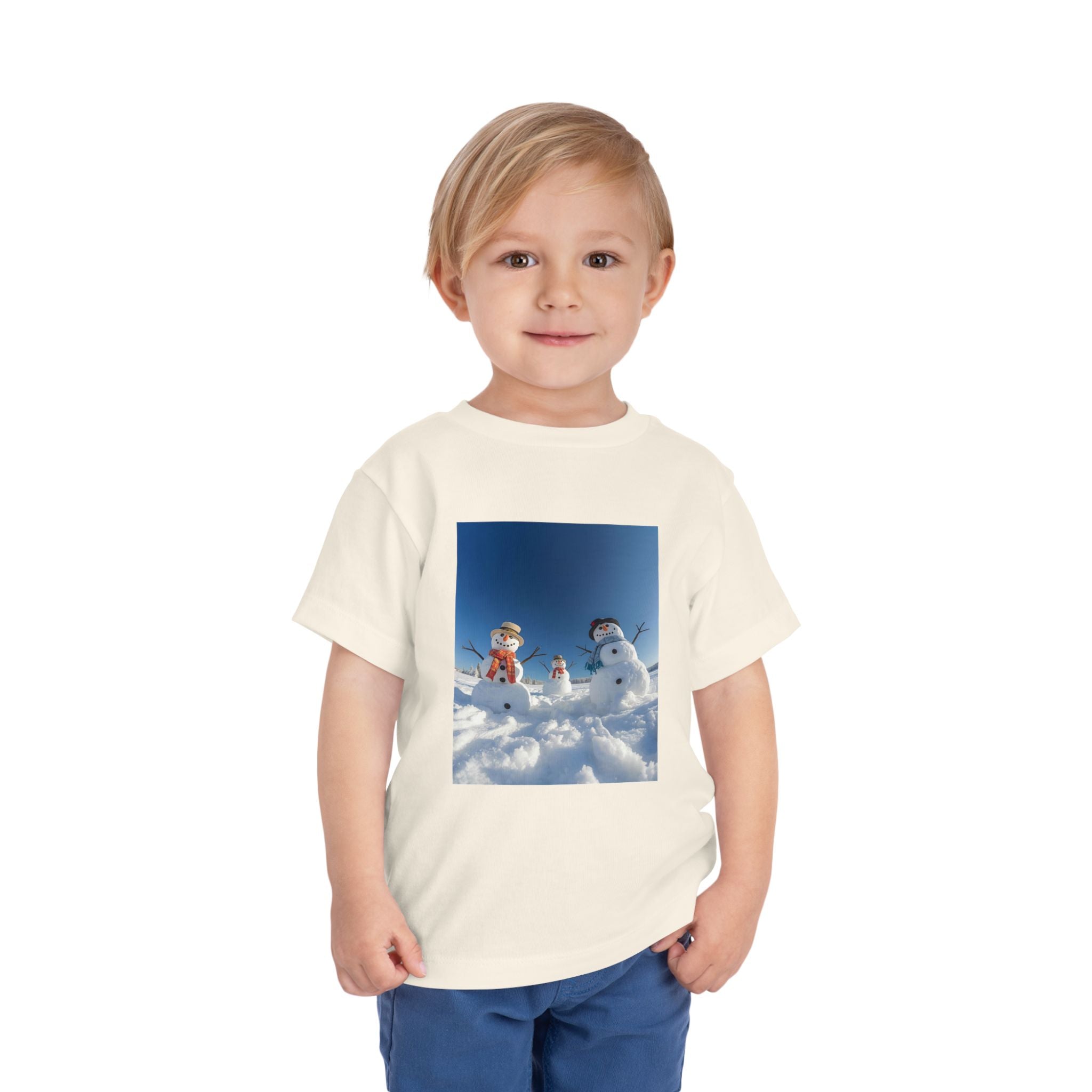 Festive Christmas Snowman Family Toddler Short Sleeve Tee