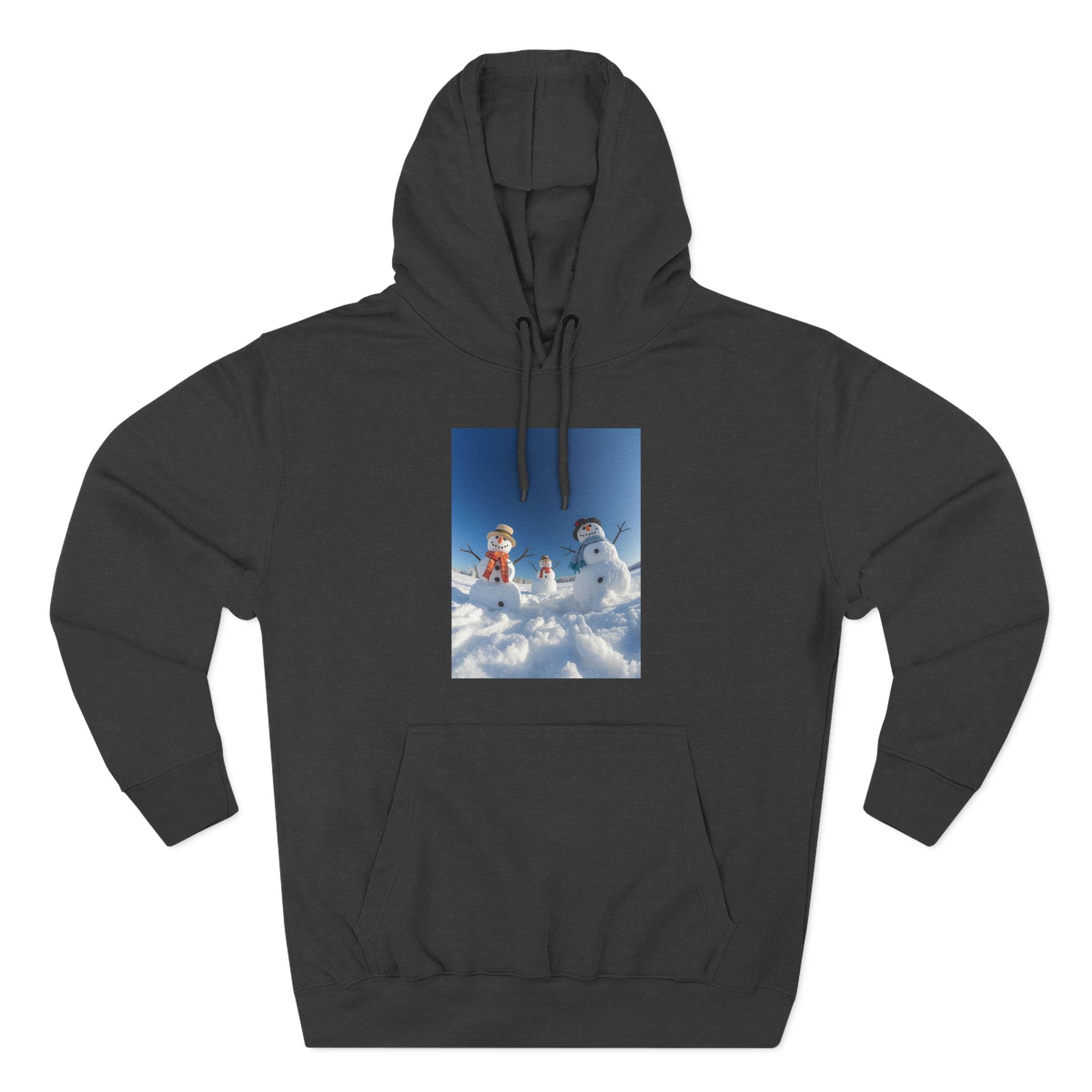Cozy Fleece Hoodie with Fun Snowmen Design, Winter Wear, Gift for Christmas, Birthday Present, Casual Outfit, Hoodie for Snow Lovers