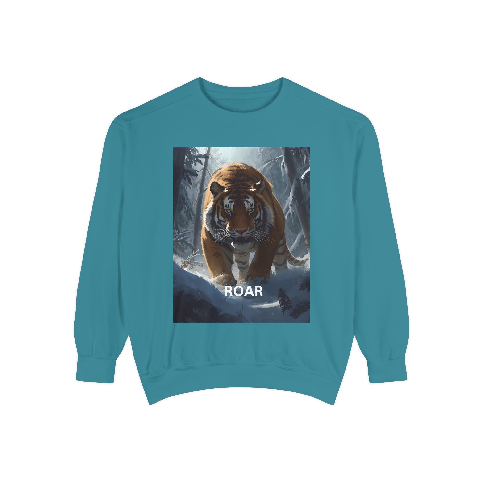 Tiger Roar Snow Unisex Garment-Dyed Sweatshirt