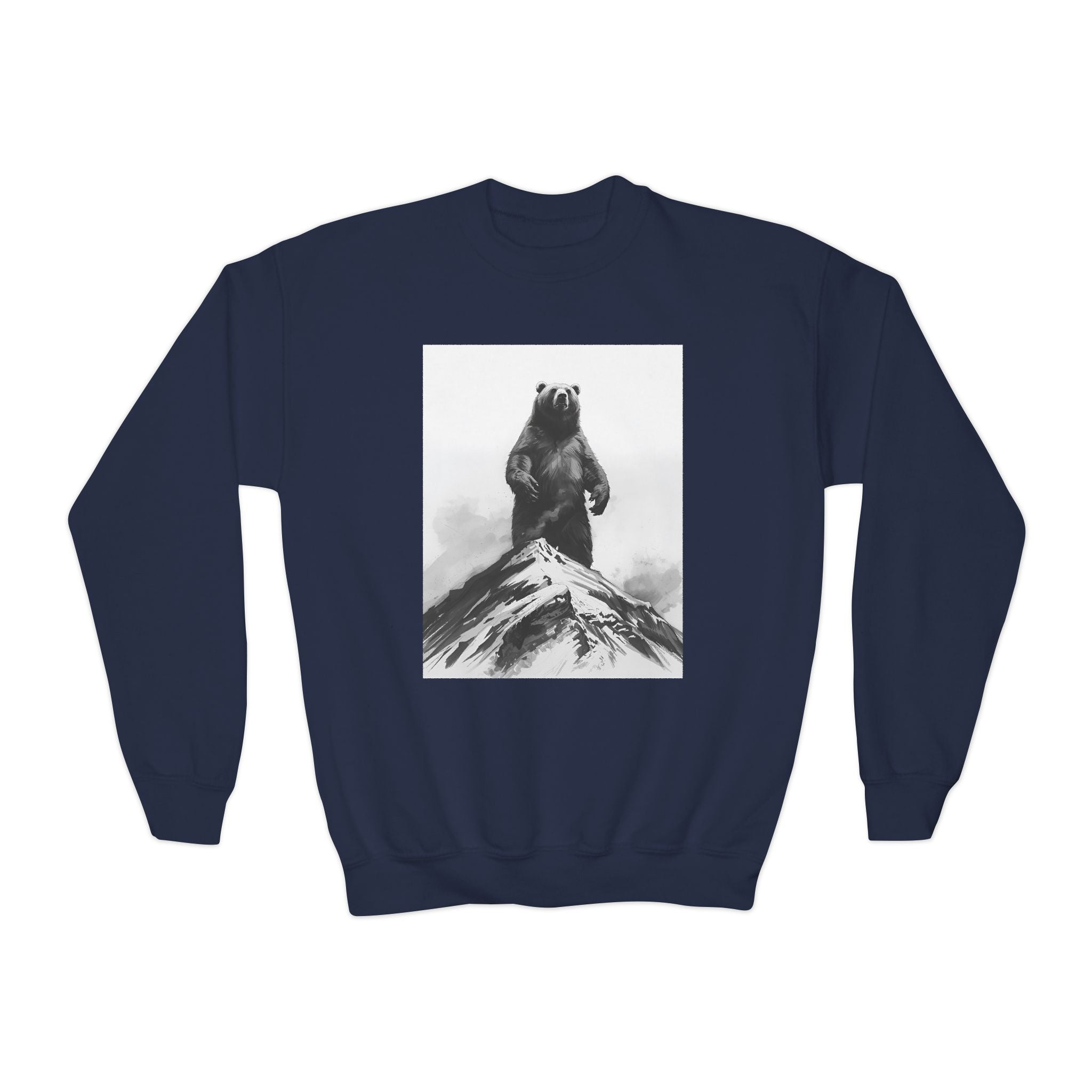 Bear Mountain Snow Youth Crewneck Sweatshirt