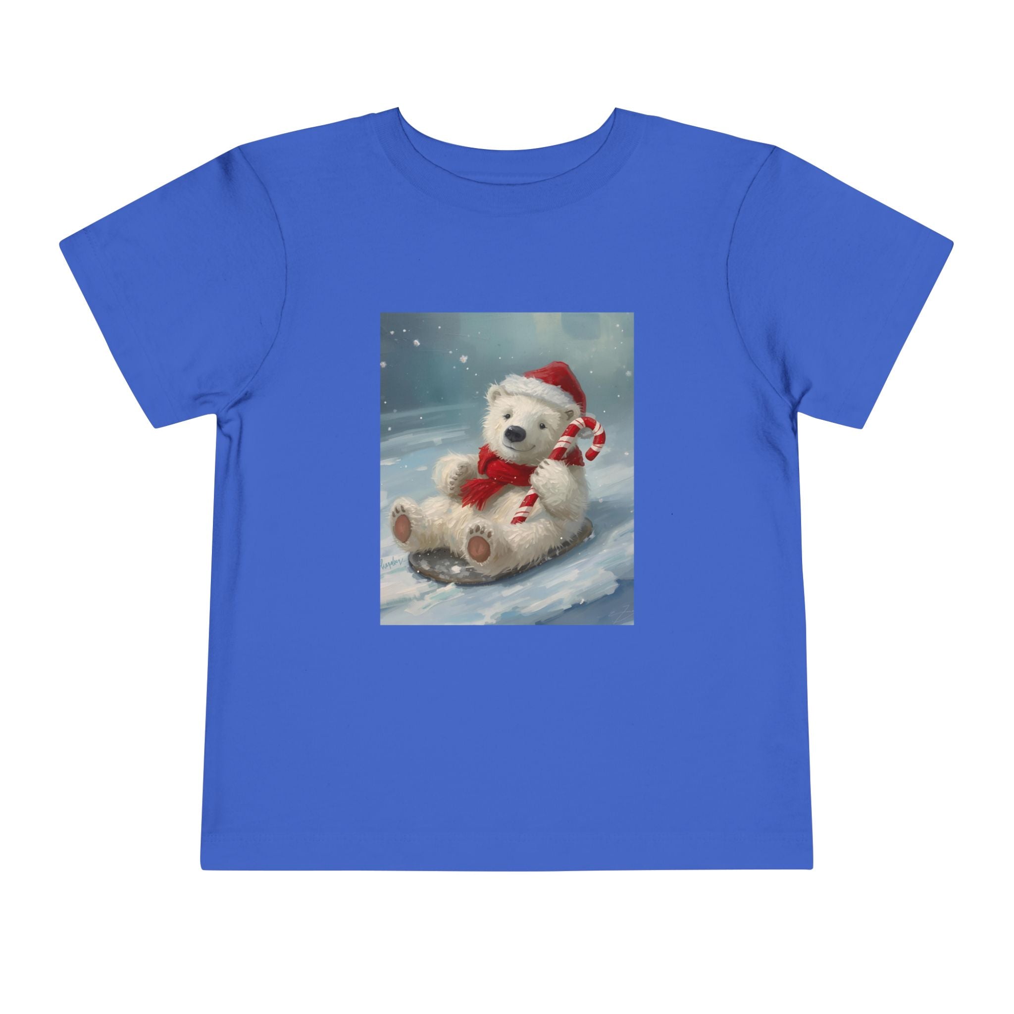 Cute Christmas Bear Toddler Short Sleeve Tee