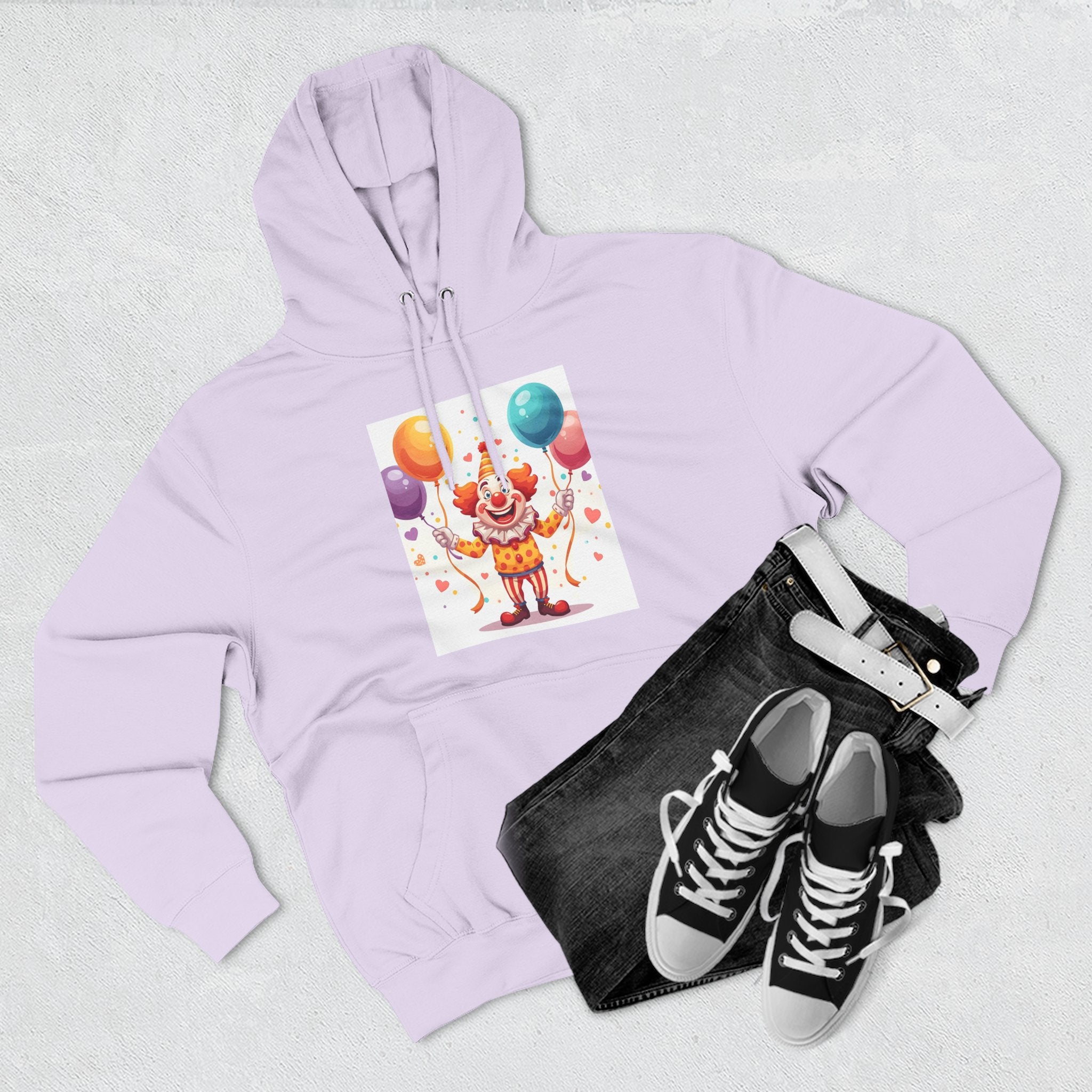 Clown Funny Three-Panel Fleece Hoodie