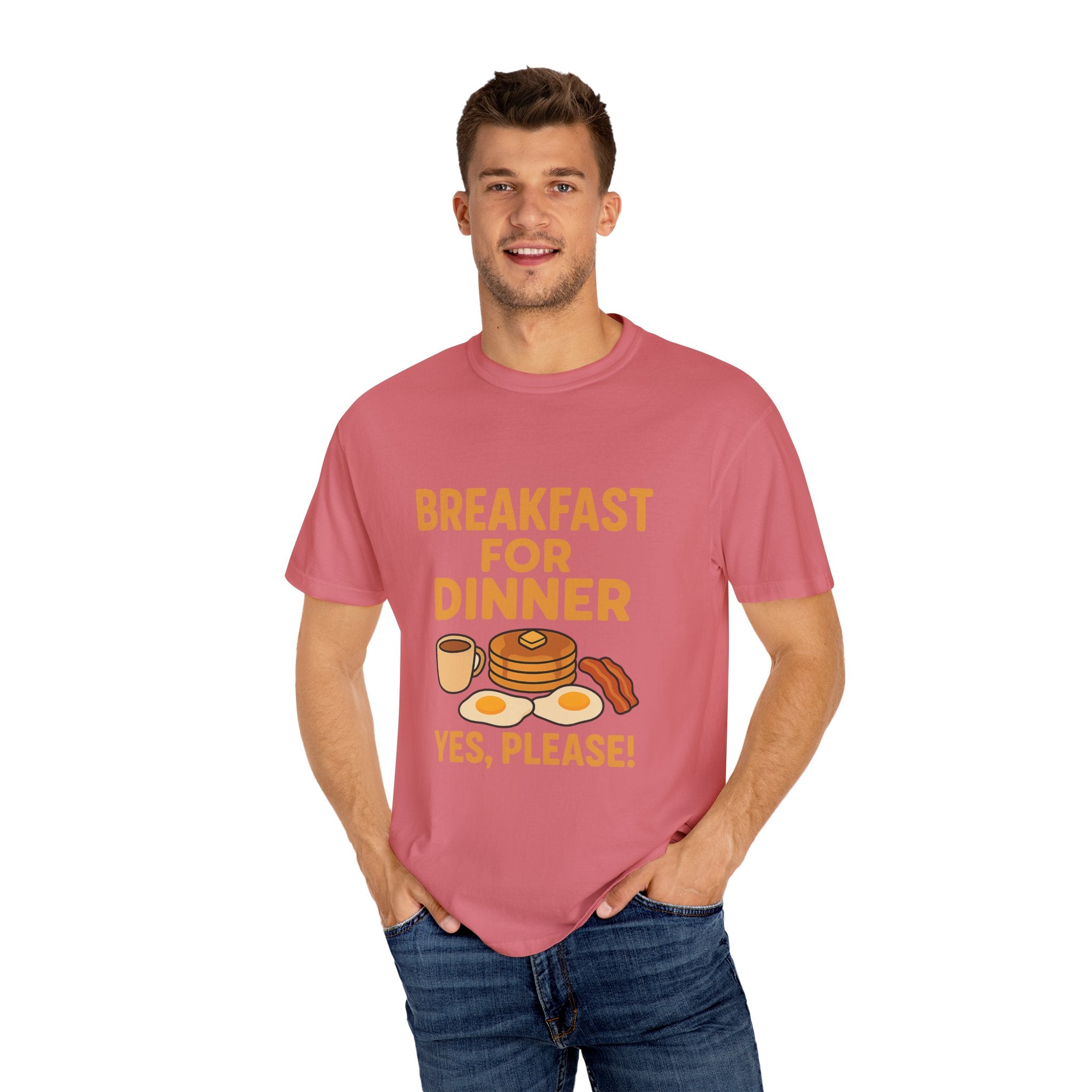 Whimsical Breakfast For Dinner T-Shirt, Foodie Gift, Funny Dinner Shirt, Comfort Wear, Casual Tee for Food Lovers