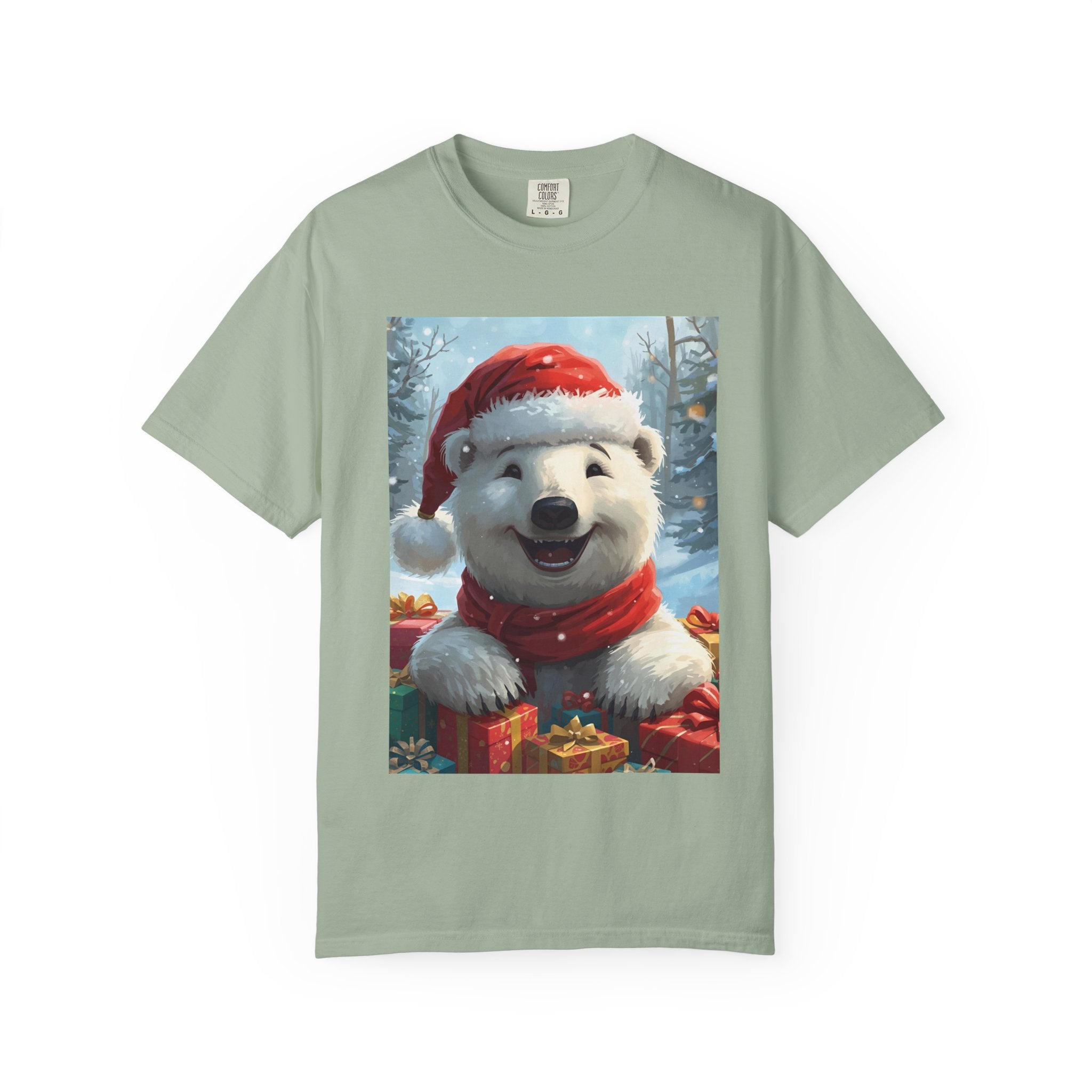Christmas Polar Bear T-shirt, Holiday Tee, Unisex Gift Shirt, Winter Apparel, Cute Animal T-shirt