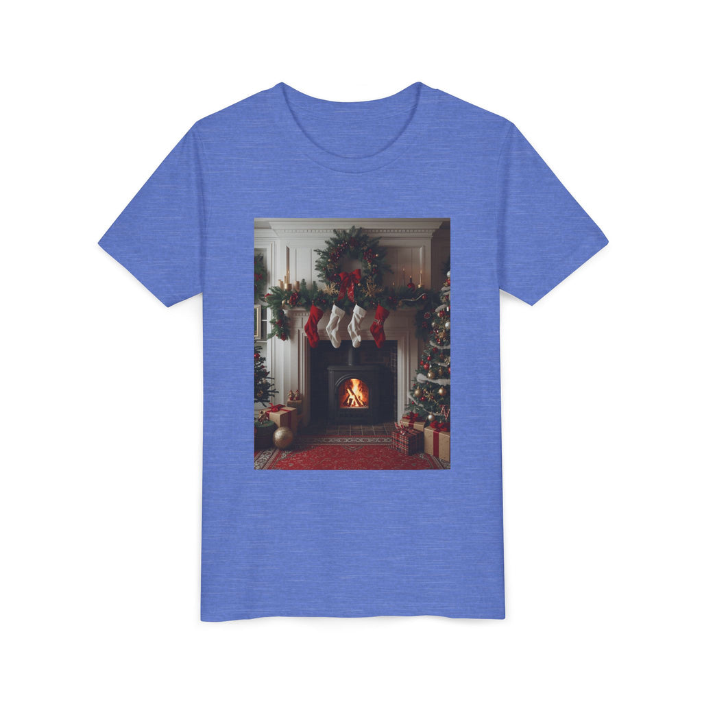Cozy Christmas Youth Tee, Holiday Gift for Kids, Festive Short Sleeve Shirt, Winter Wear, Family Photos, Christmas Apparel