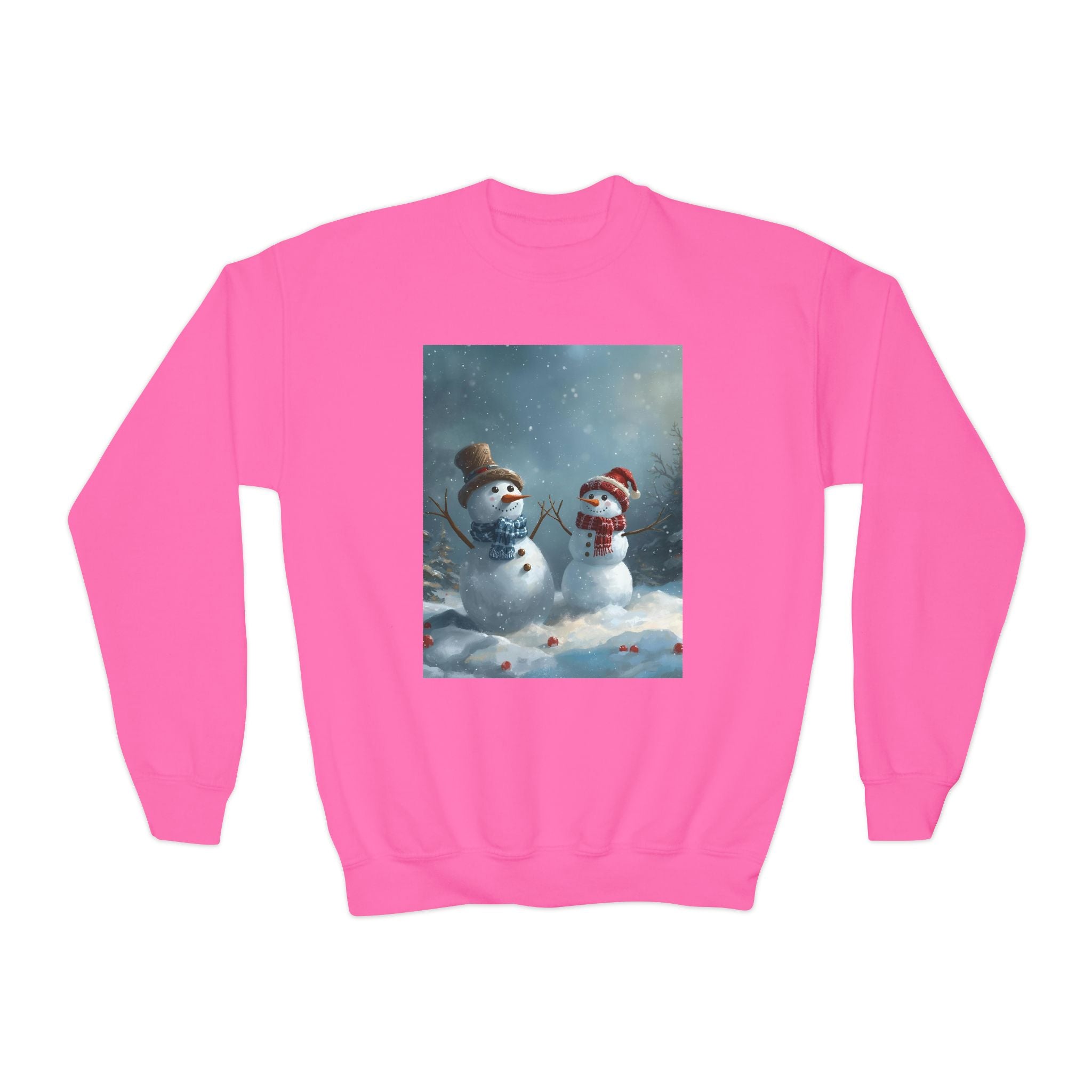 Christmas Snowman Family Youth Crewneck Sweatshirt