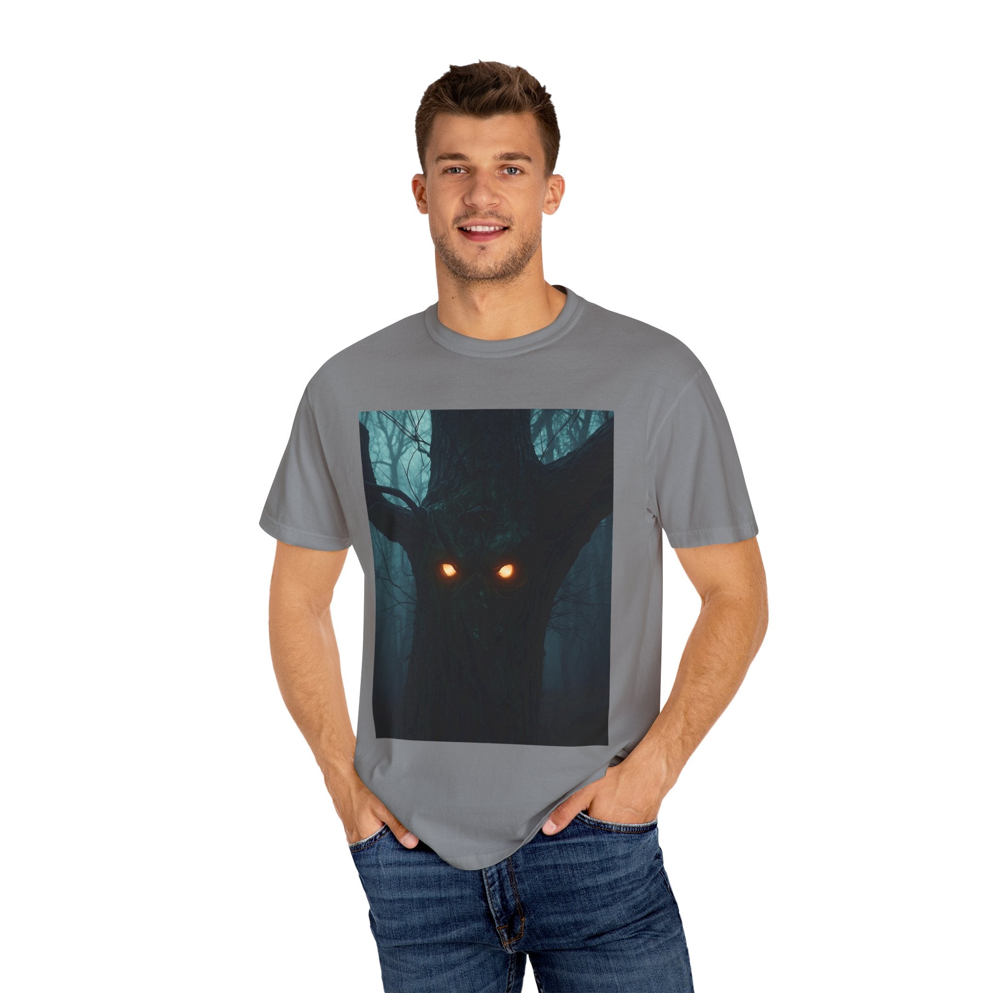 Spooky Forest Creature Unisex T-Shirt, Casual Wear, Gift for Nature Lovers, Halloween Apparel, Trendy Graphic Tee
