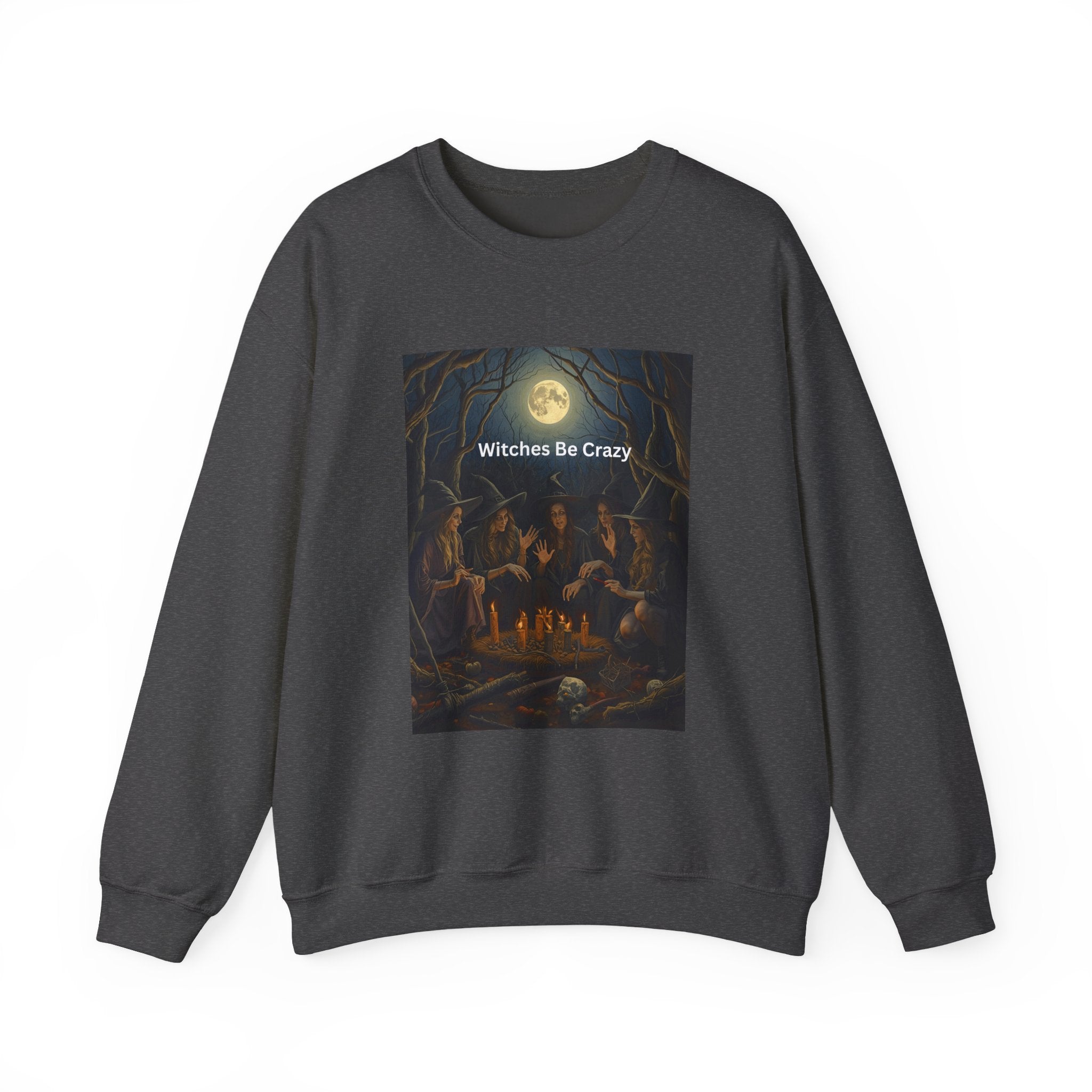 Spooky Halloween Witches Be Crazy Crewneck Sweatshirt, Cozy Halloween Apparel, Unisex Fall Fashion, Witchy Gifts, Casual Everyday Wear