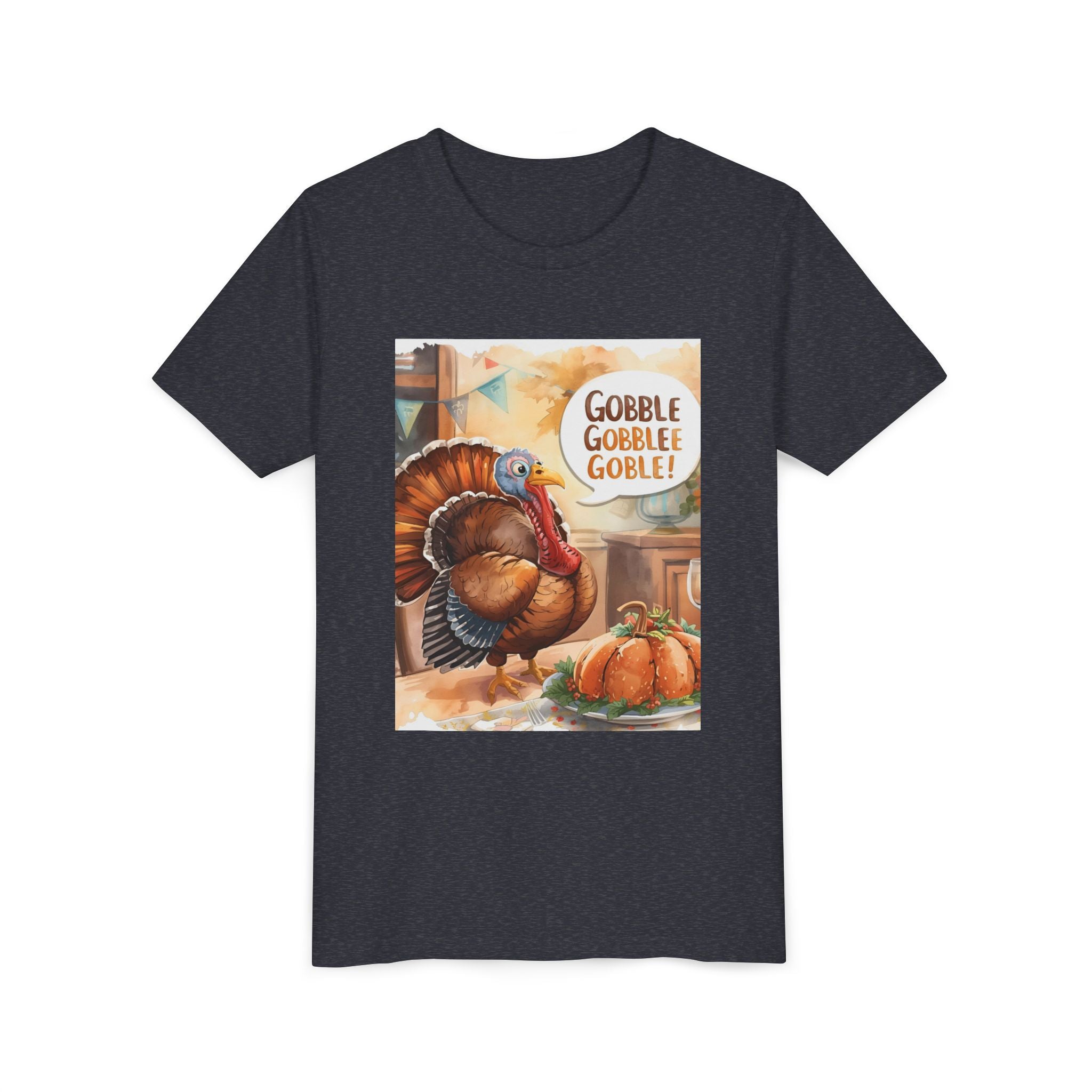 Thanksgiving Turkey Youth Tee, Gobble Gobble Shirt, Kids Thanksgiving Apparel, Fall Celebration Tee, Funny Turkey Shirt