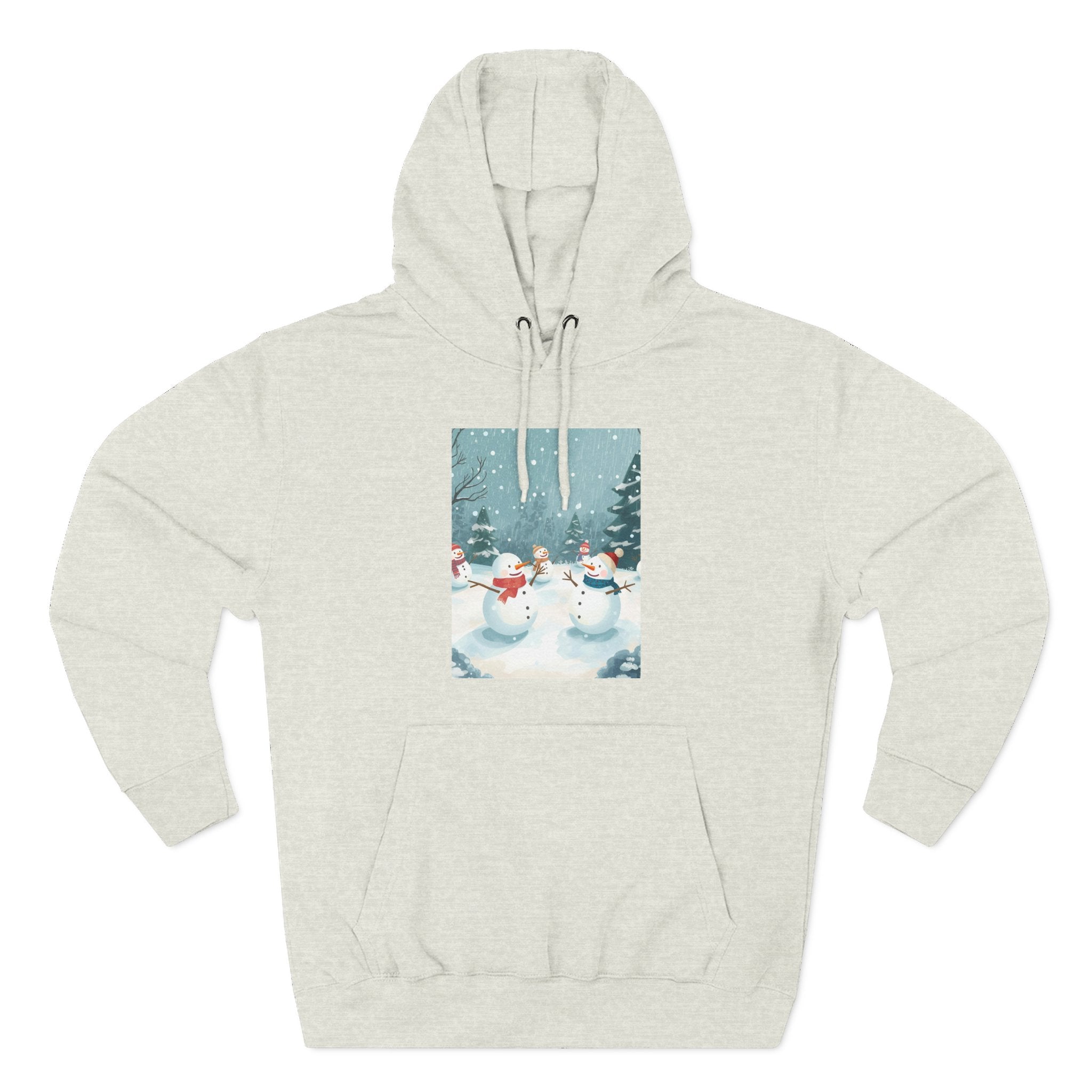 Cozy Snowman Hoodie, Winter Apparel, Holiday Gift, Christmas, Fleece Hoodie, Seasonal Style, Cold Weather Wear
