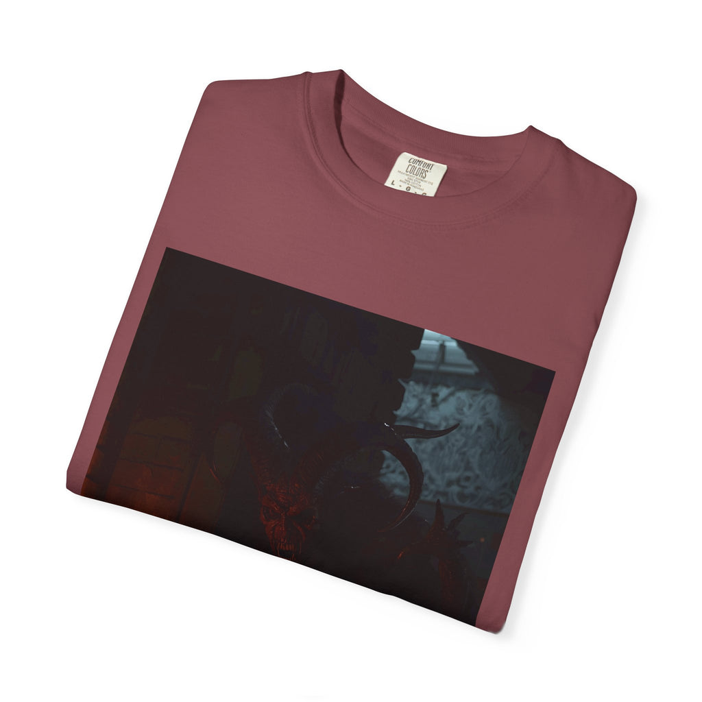 Spooky Halloween Pumpkin Shadow Unisex Garment-Dyed T-shirt