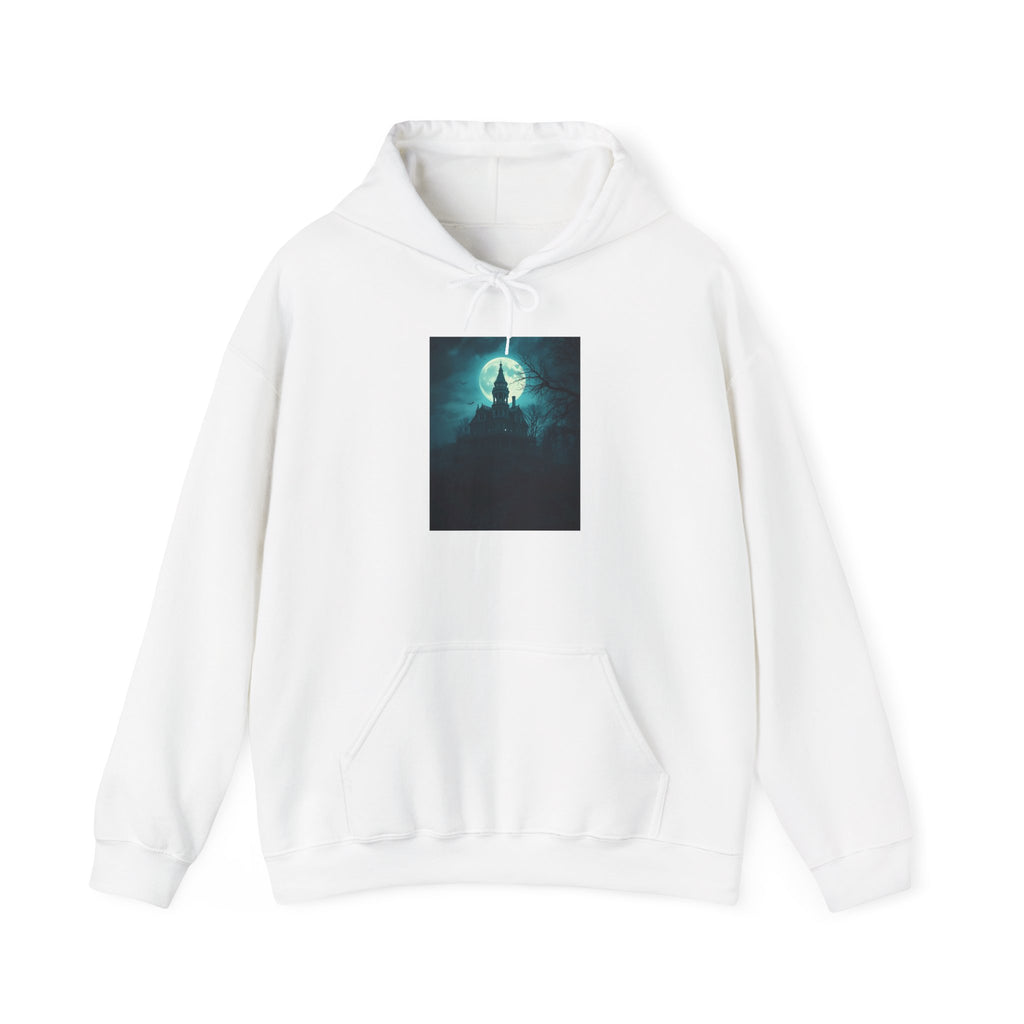 Haunted Moonlight Mystical Nightscape Hooded Sweatshirt - Cozy Casual, Unisex Fashion, Gift Idea, Halloween Apparel, Unique Statement Piece